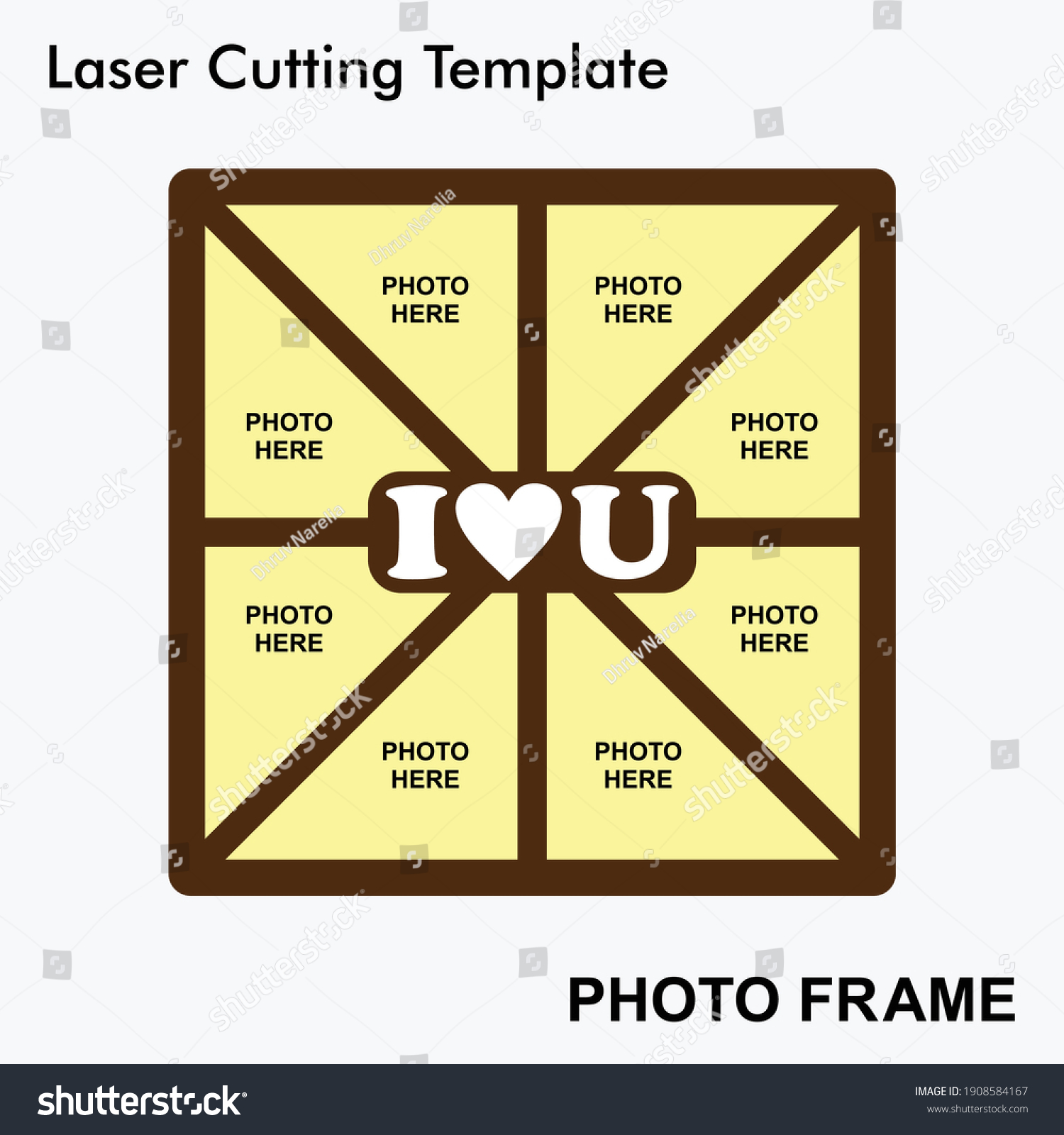 Love You Laser Cut Photo Frame Stock Vector Royalty Free 1908584167 Shutterstock