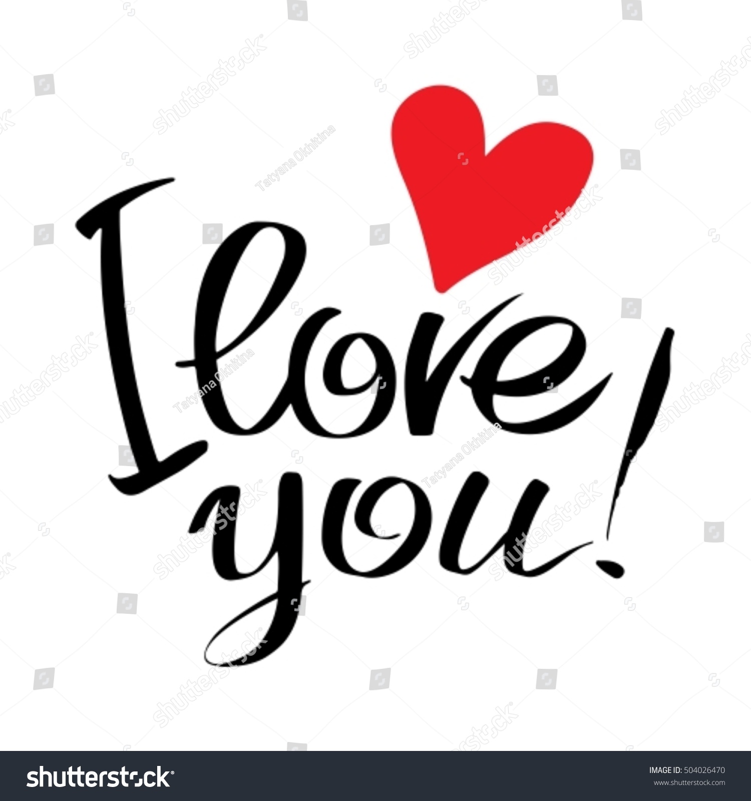 Love You Letters Heart Isolated On Stock Vector Royalty Free