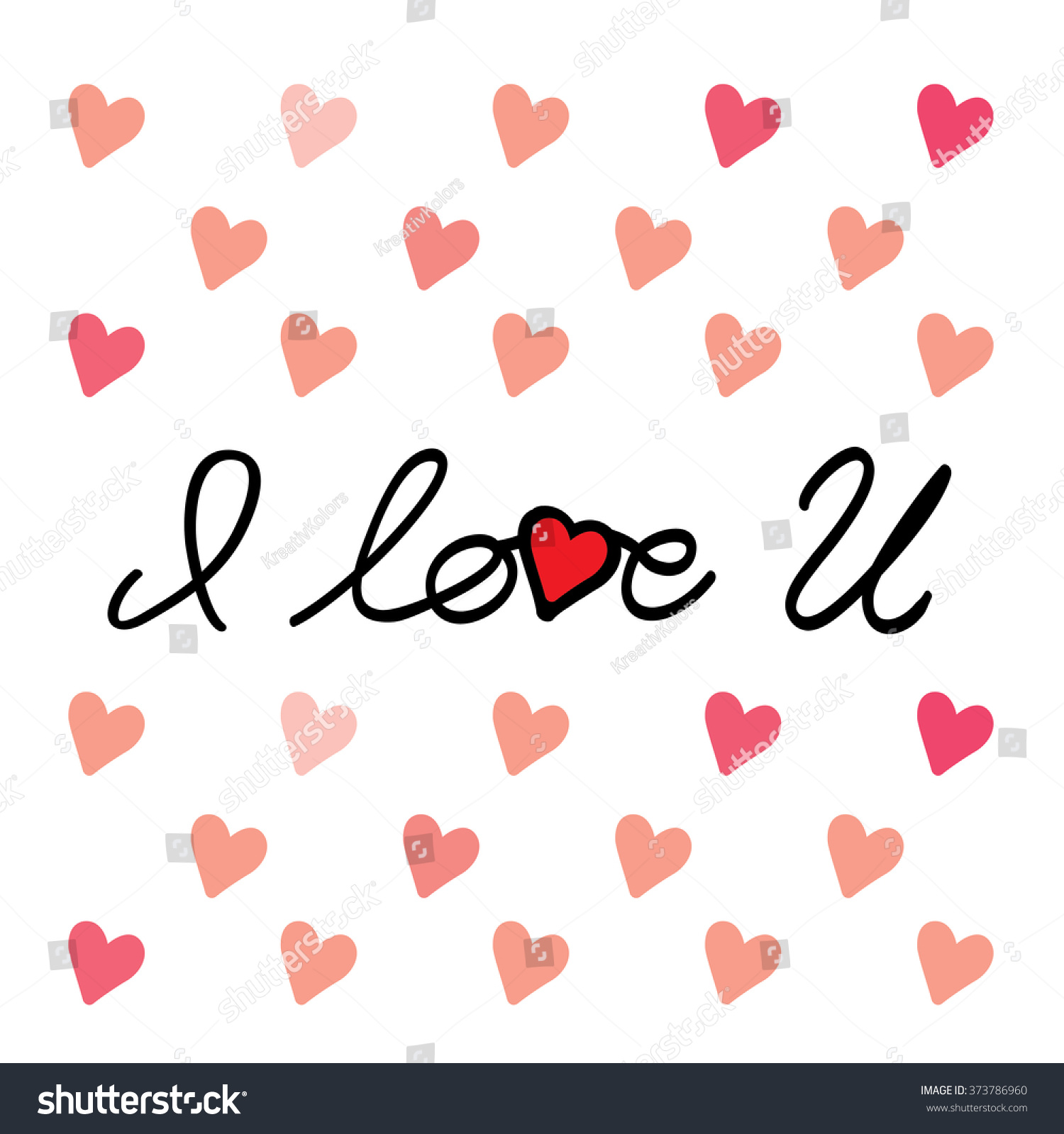 Love You Message Hand Written Vector Stock Vector Royalty Free