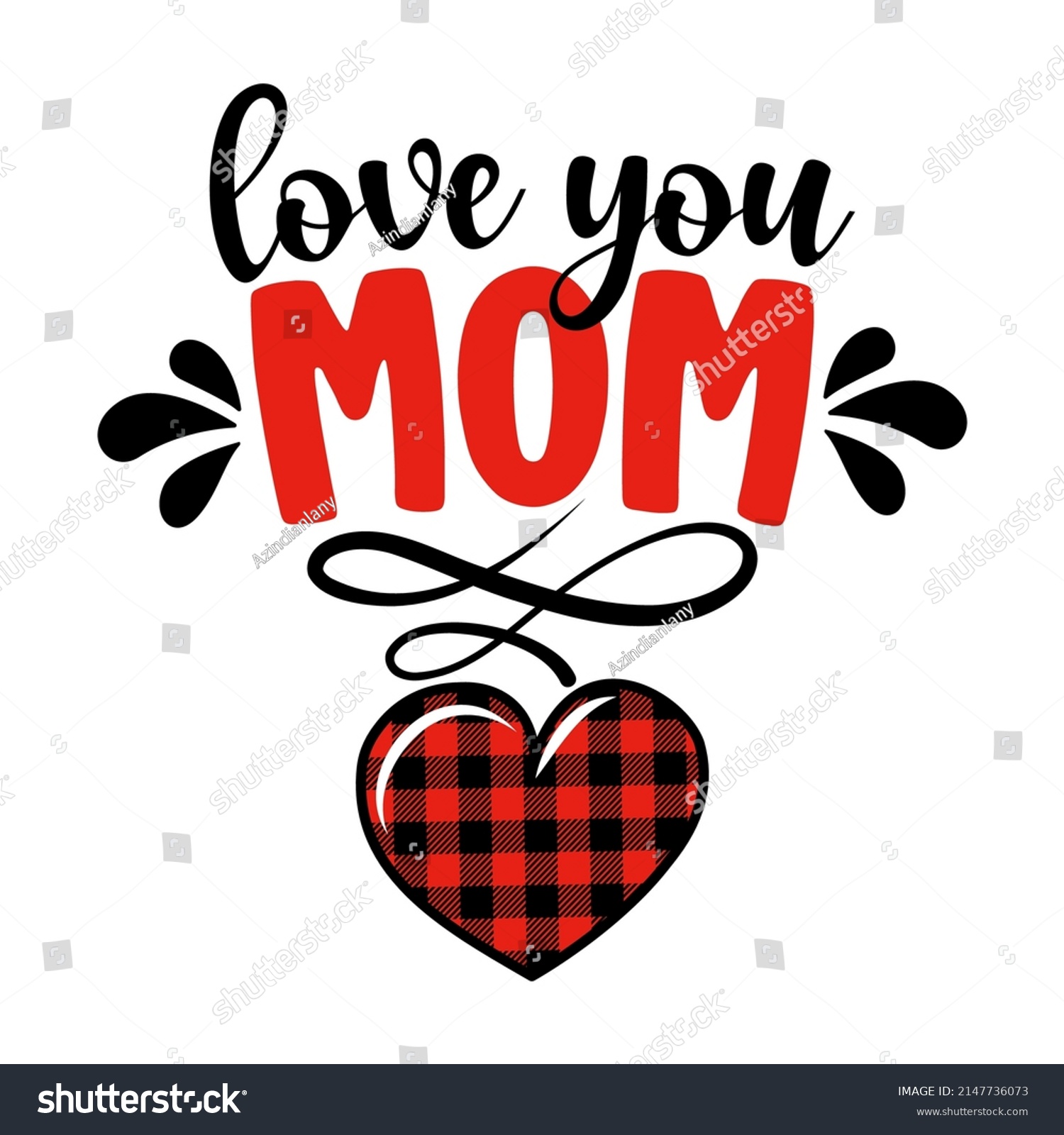 SVG of I love you Mom - Happy Mothers Day lettering. Handmade calligraphy with my own handwriting. Mother's day card with crown.  Good for t shirt, mug, scrap booking, posters, textiles, gifts. Greatest Mom svg