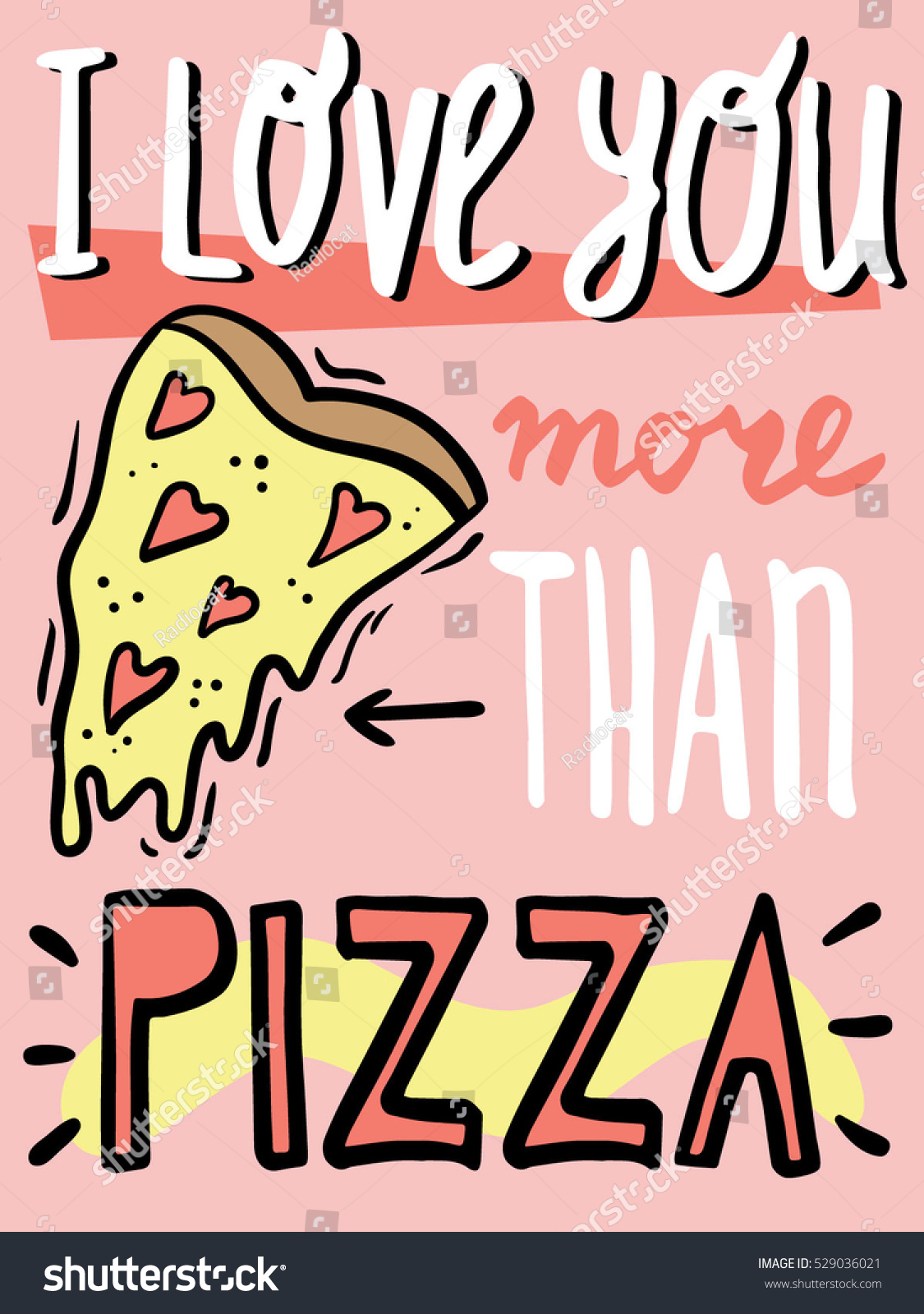 Love You More Than Pizza Funny Stock Vector Royalty Free