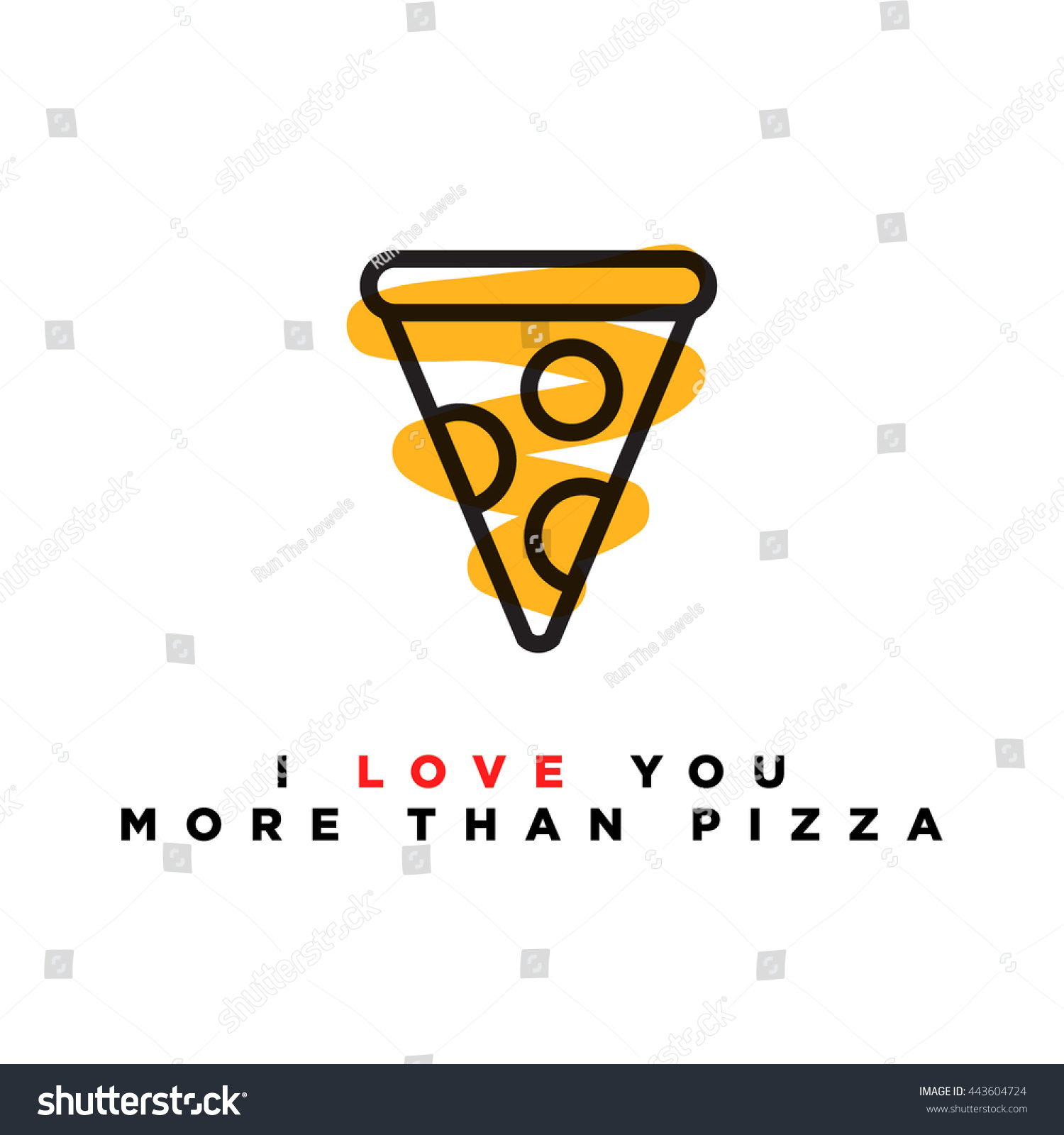 Love You More Than Pizza Vector Stock Vector Royalty Free