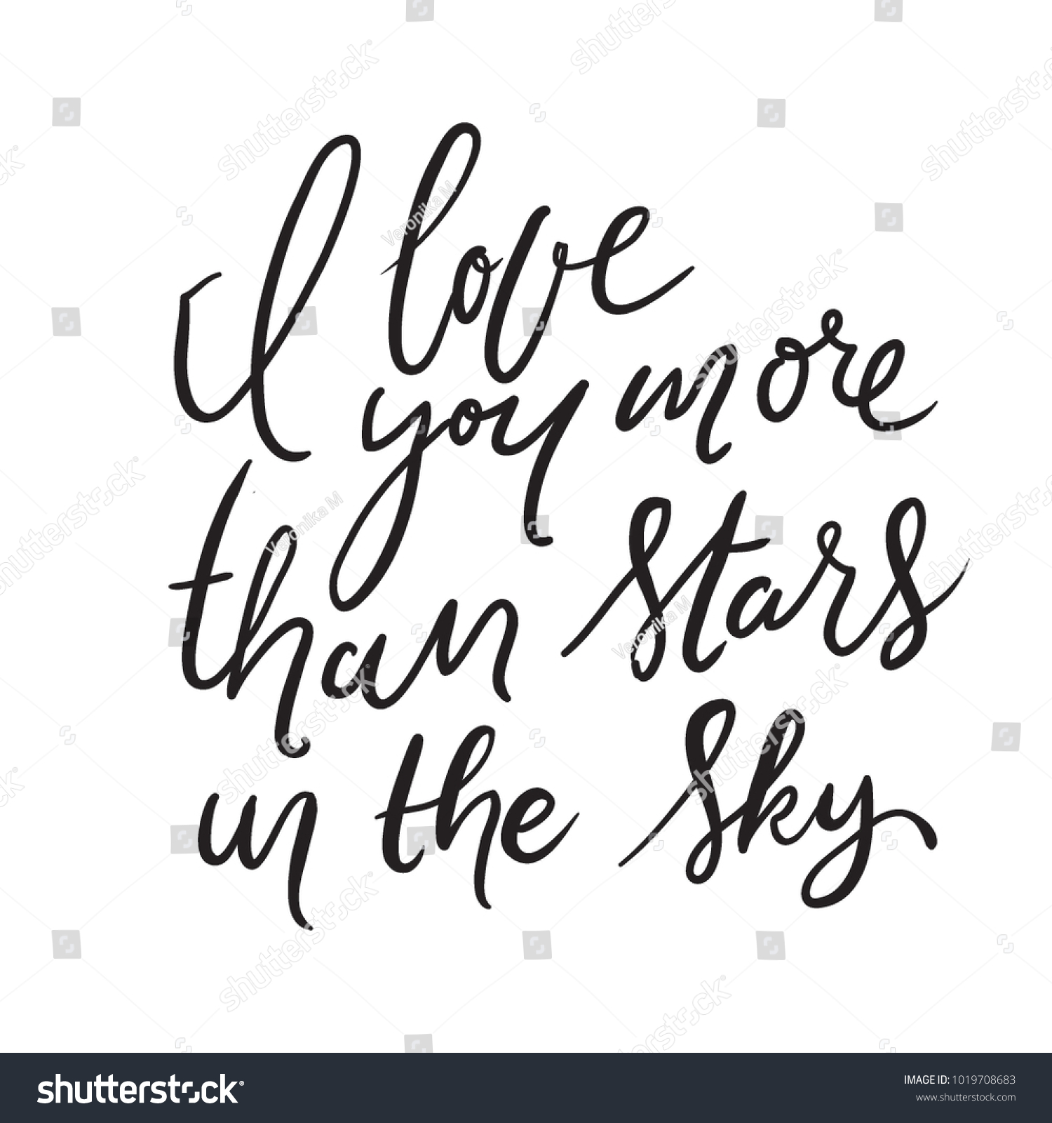 Love You More Than Stars Sky Stock Vector Royalty Free