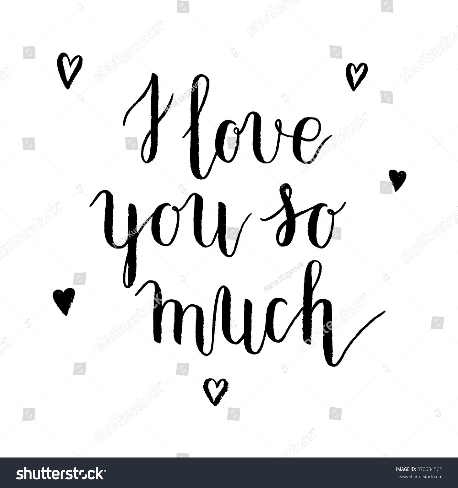 Love You Much Greeting Card Poster Stock Vector 370684562 - Shutterstock