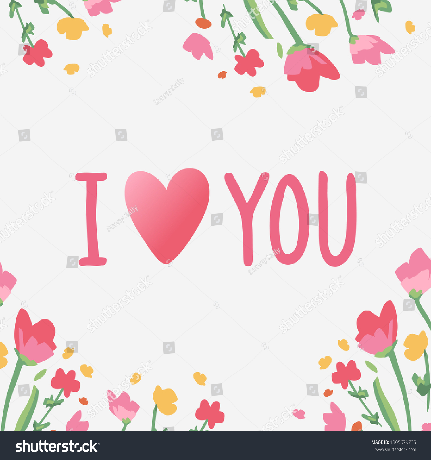 Love You Unique Hand Drawn Design Stock Vector (Royalty Free ...