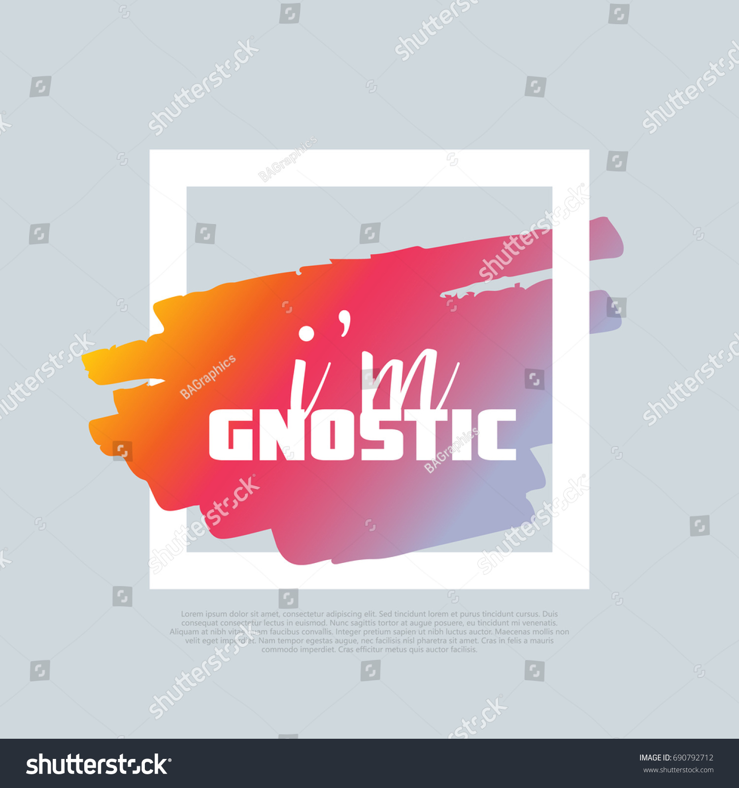 SVG of I'm a Gnostic. Vector clip-art template, poster design. Motto, label, text. Compatible wtih PNG, JPG, AI, CDR, SVG, PDF and EPS. svg