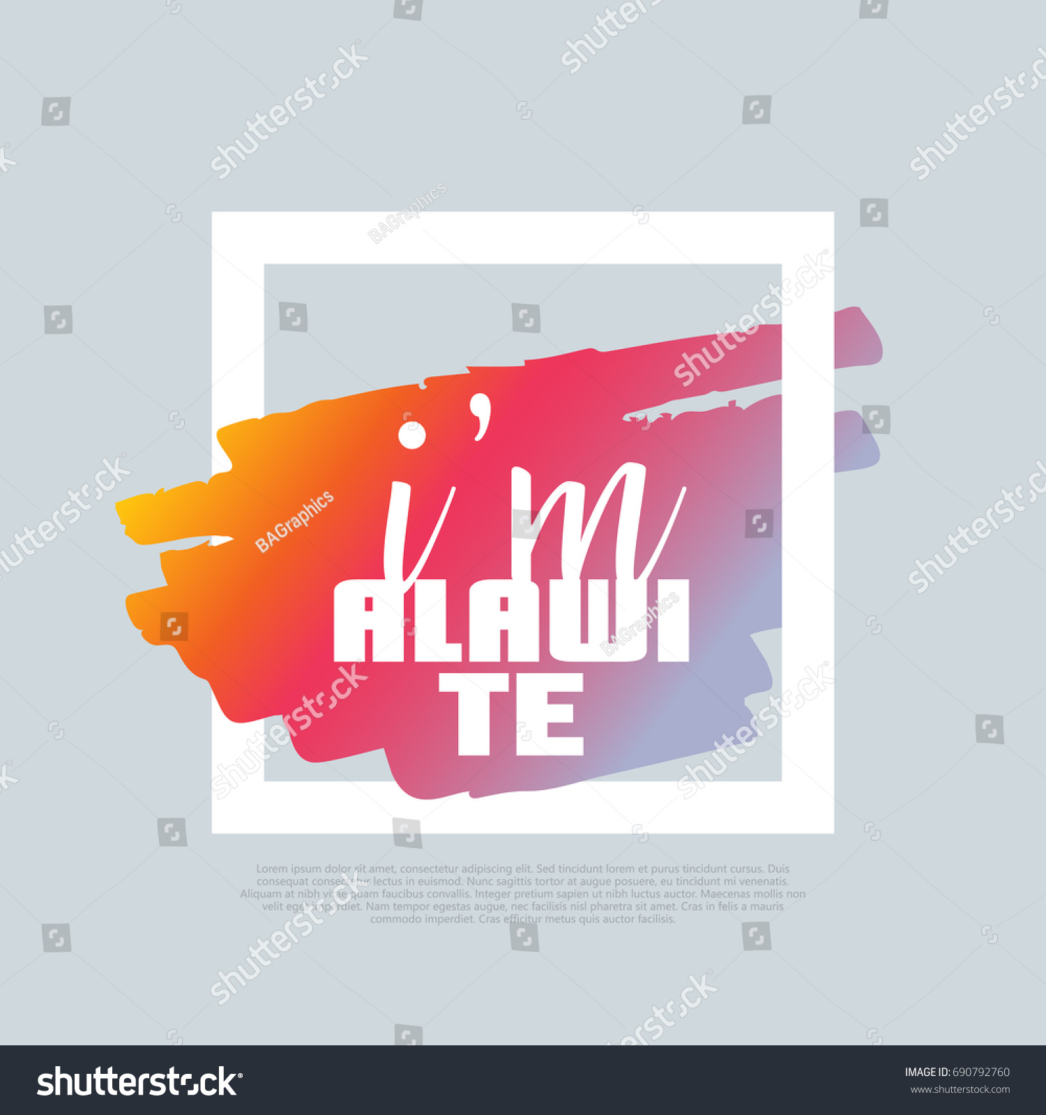 SVG of I'm an Alawite. Vector clip-art template, poster design. Motto, label, text. Compatible wtih PNG, JPG, AI, CDR, SVG, PDF and EPS. svg
