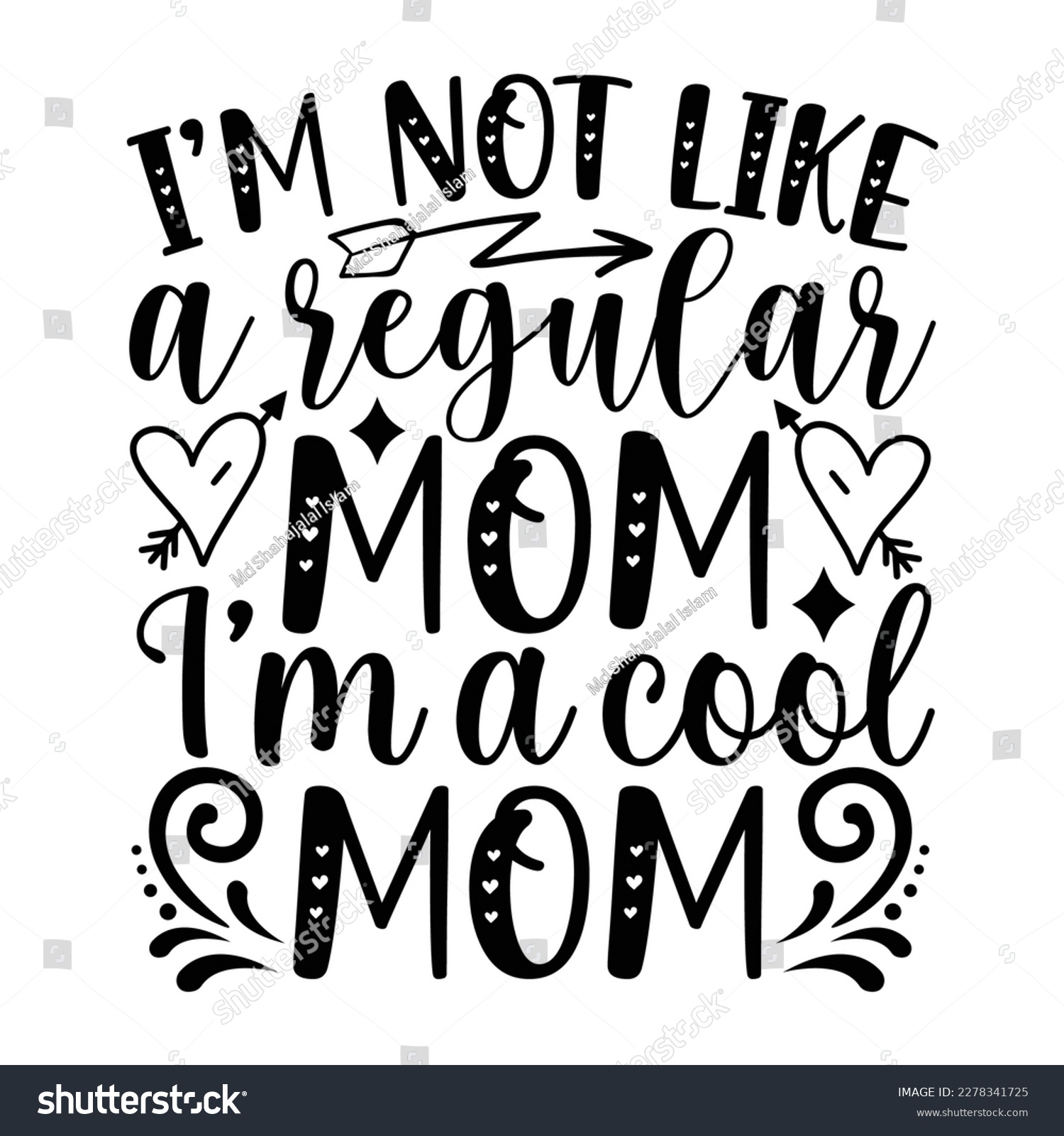 SVG of I'm not like a regular mom I'm a cool mom, Mother's day shirt print template,  typography design for mom mommy mama daughter grandma girl women  svg