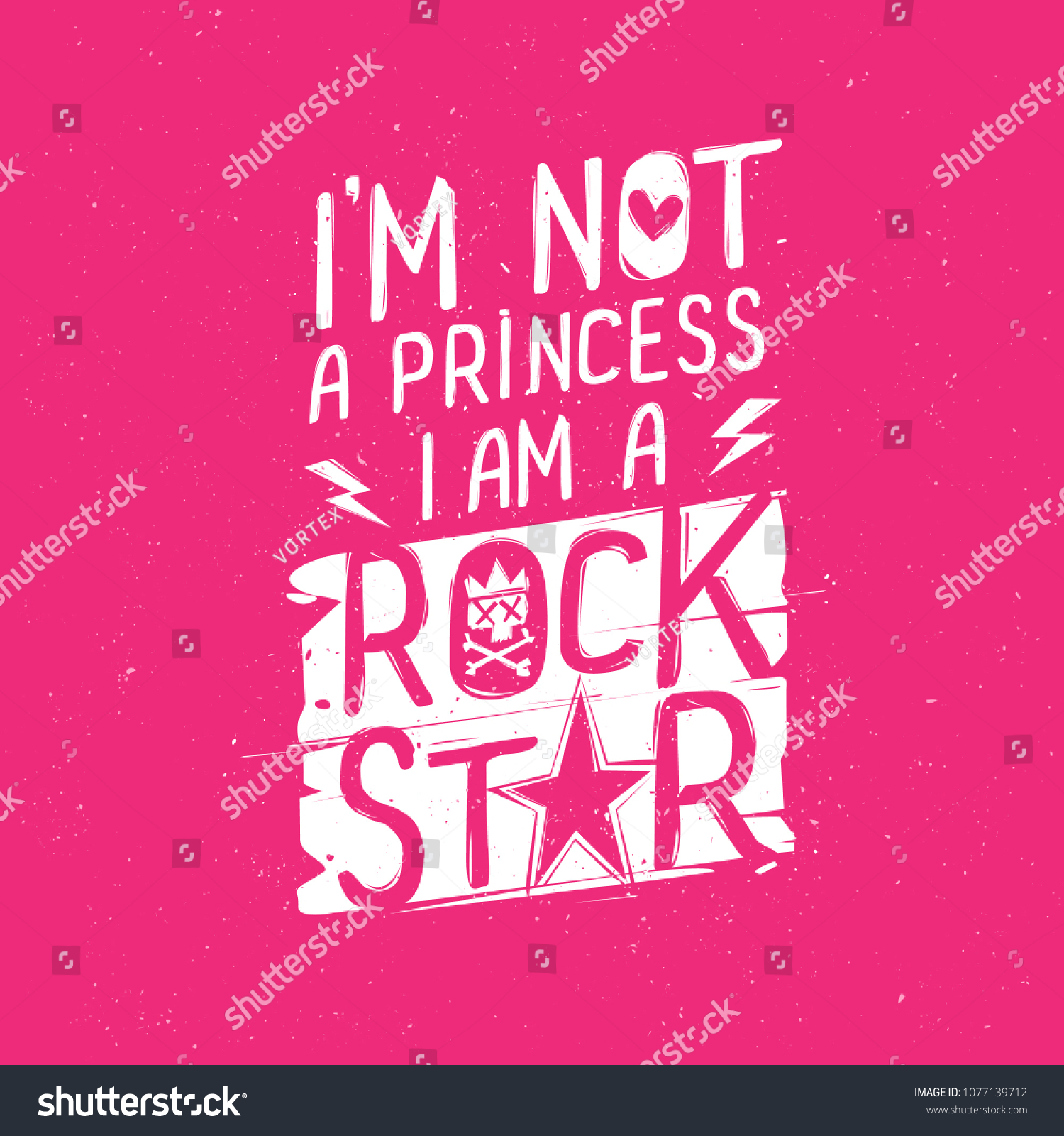 Im Not Princess Rock Star Vector Stock Vector Royalty Free
