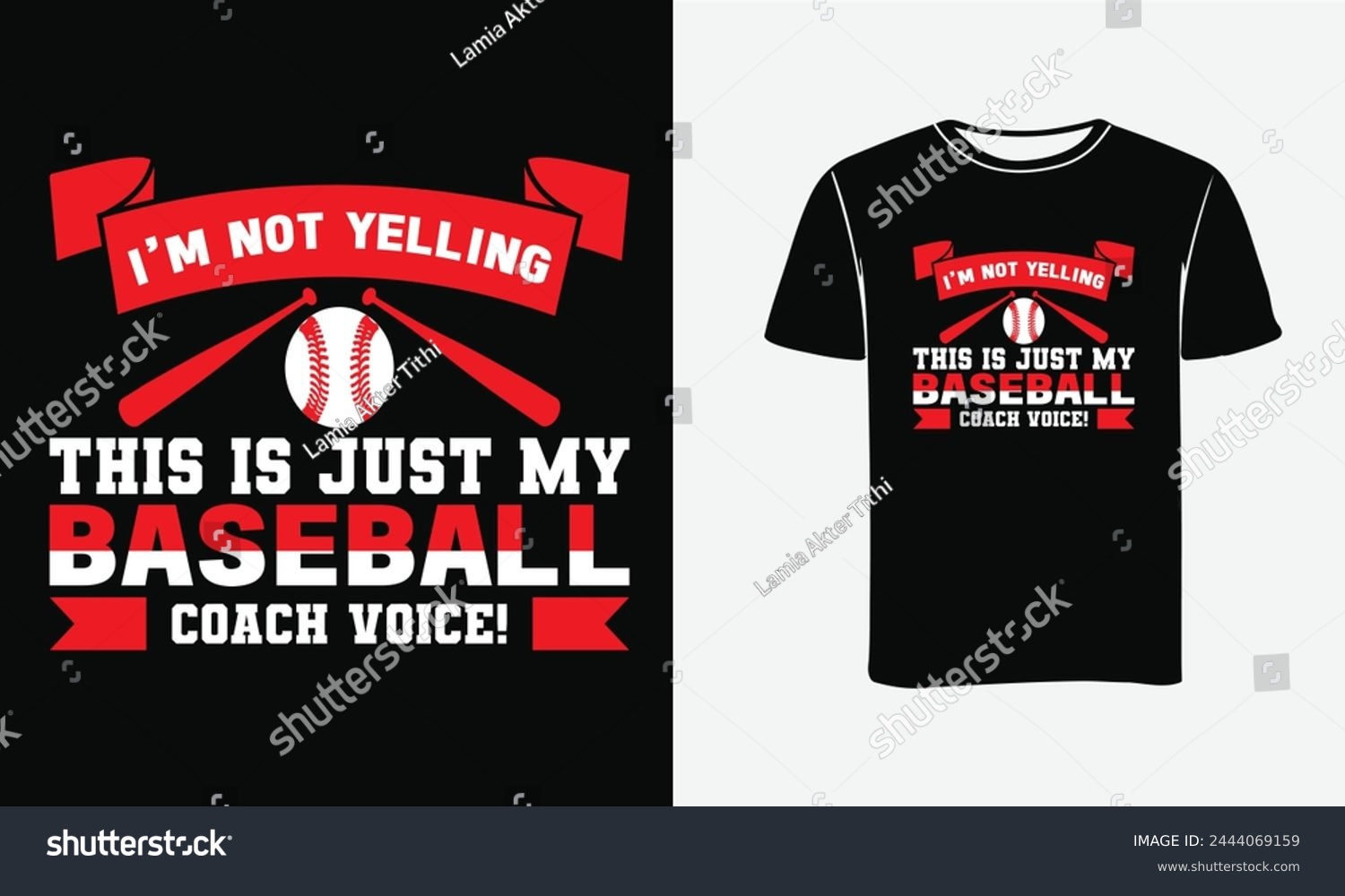 SVG of I'm not yelling this is just my baseball coach voice t-shirt template . Baseball Custom Vectors t-shirt Design -Print , Poster  , banner , Symbol , Play  svg