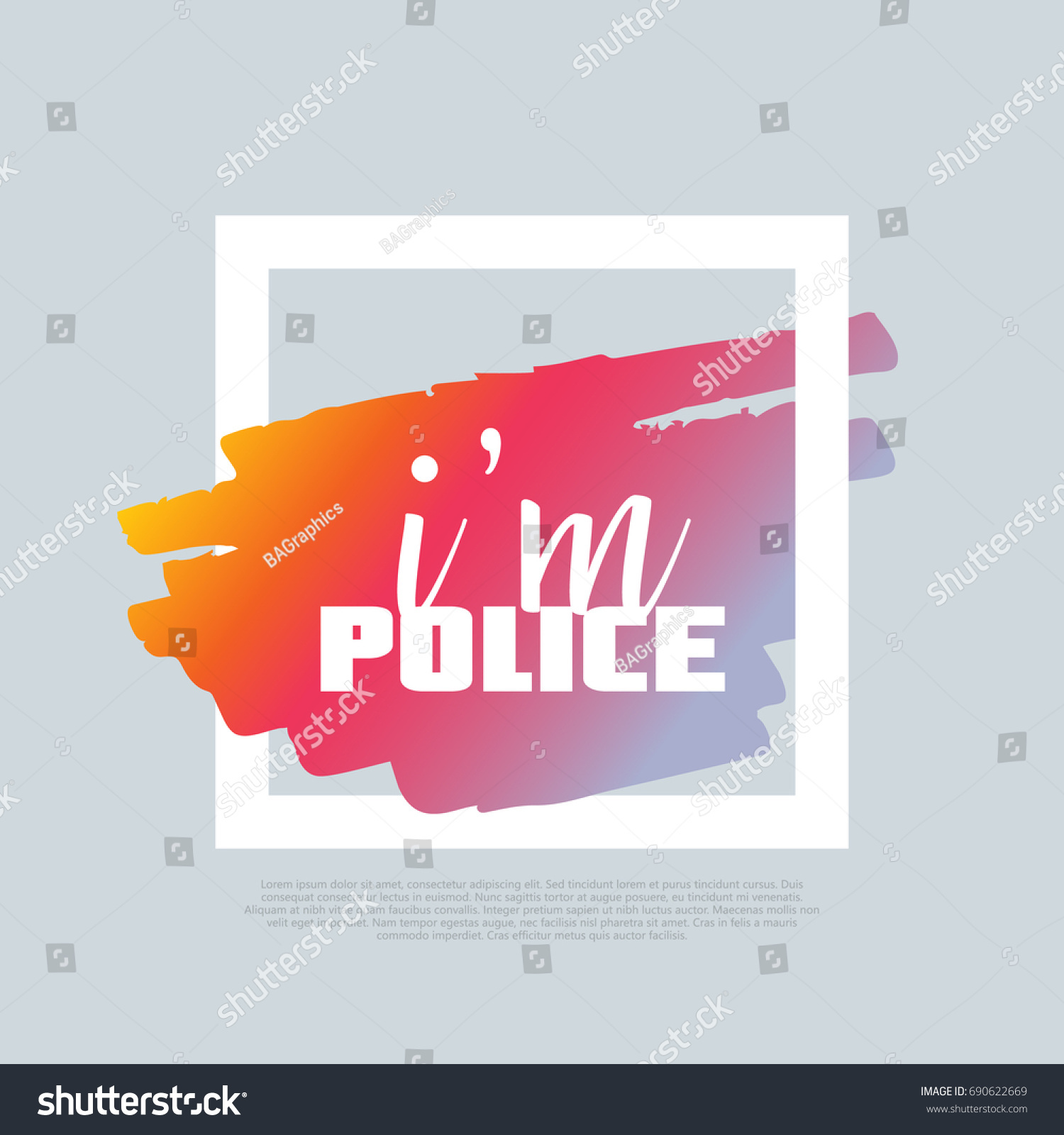 SVG of I'm Police. Vector clip-art template, poster design. Motto, label, text. Compatible wtih PNG, JPG, AI, CDR, SVG, PDF and EPS. svg