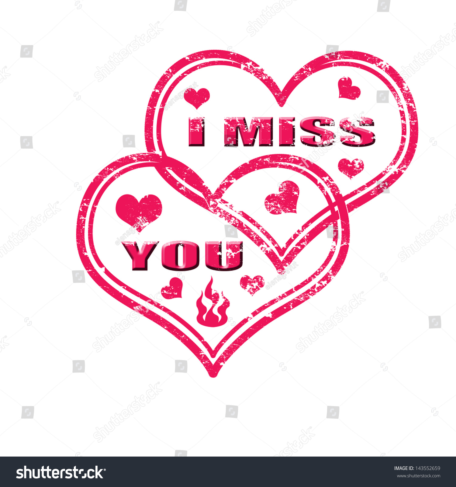 Miss You Grunge Rubber Stamp Vector Stock Vector (Royalty Free