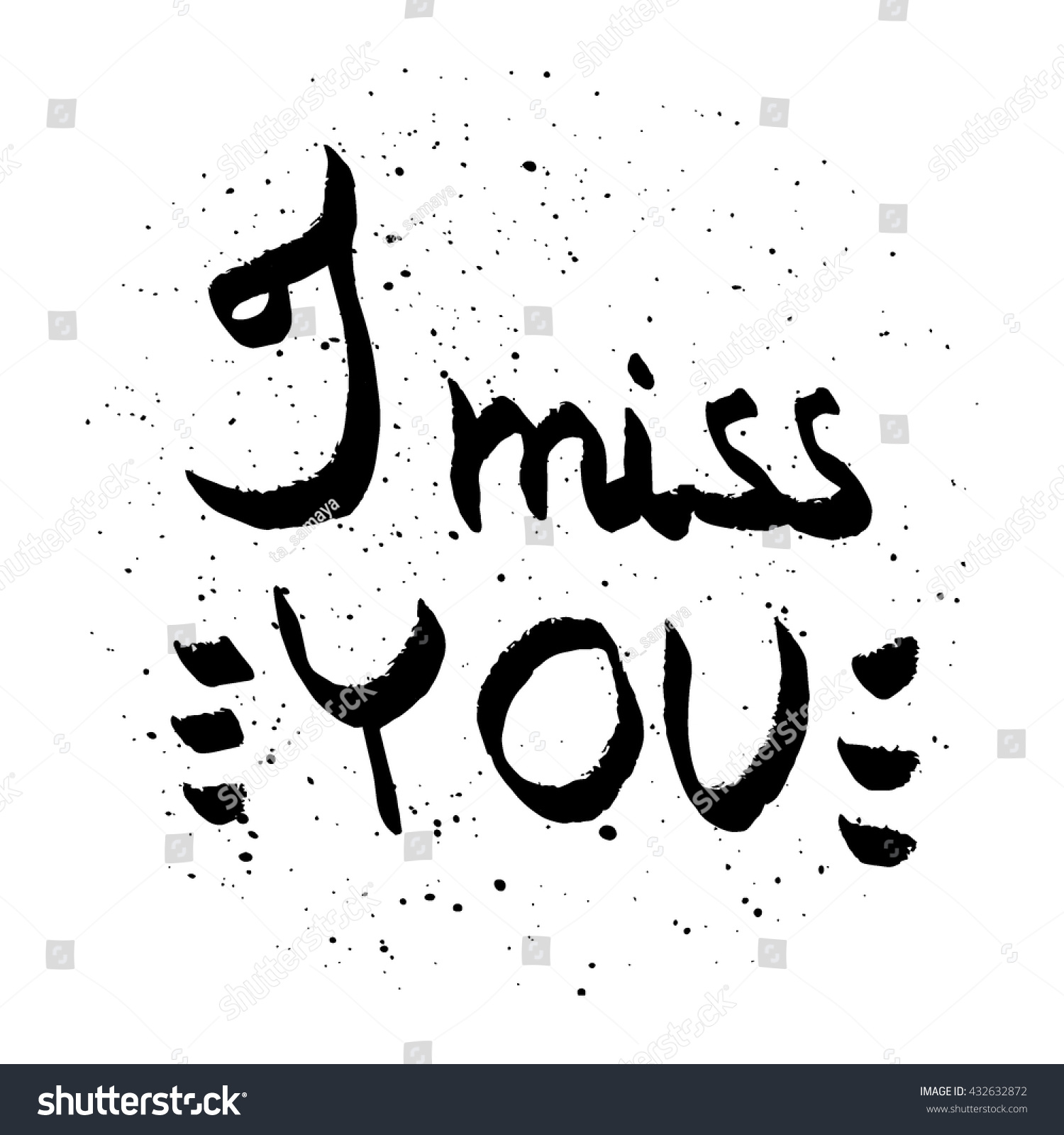 Miss You Lettering Card Poster Logo Stock Vector (Royalty Free ...