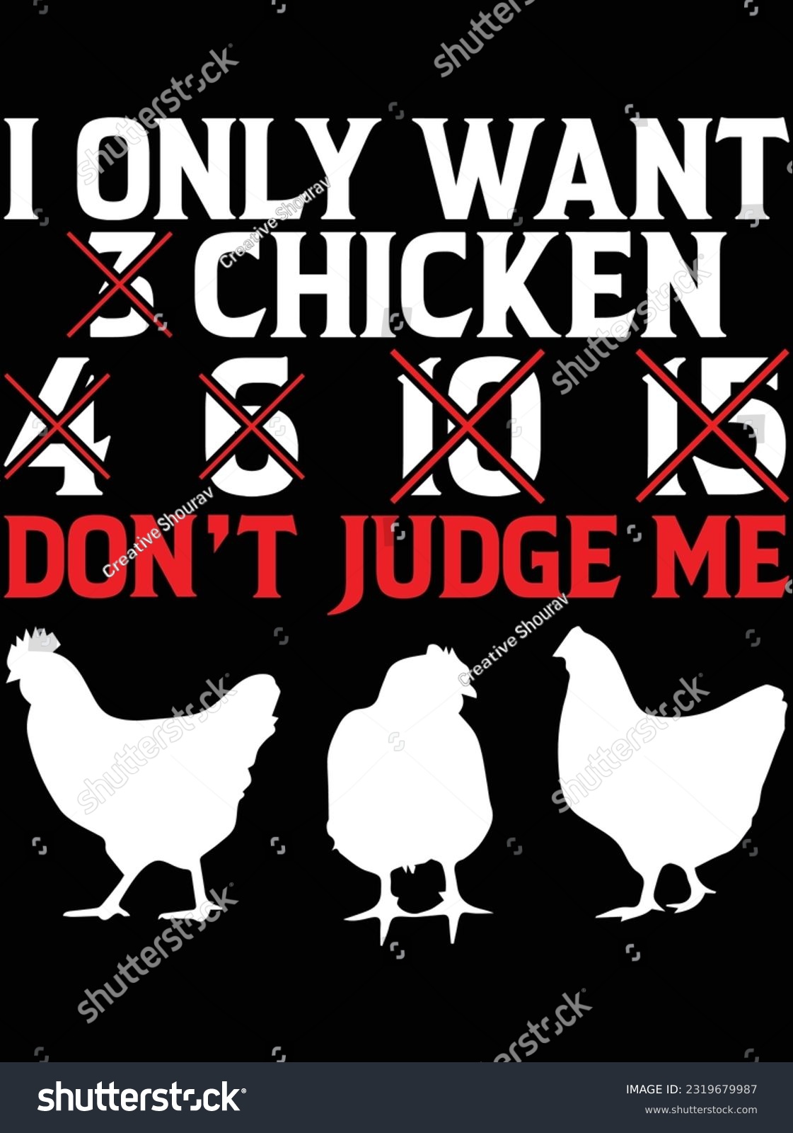 SVG of I only want 3 chickens vector art design, eps file. design file for t-shirt. SVG, EPS cuttable design file svg