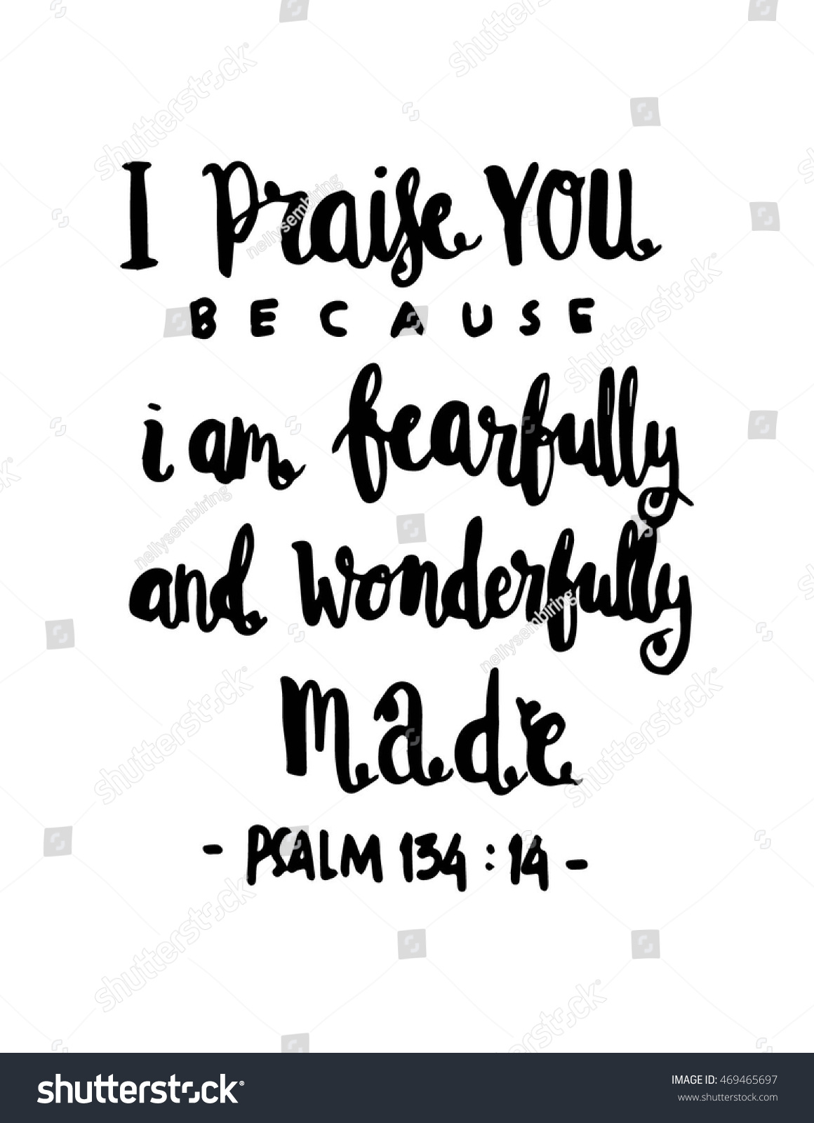 Praise You Because Fearfully Quote On Stock Vector 469465697 - Shutterstock