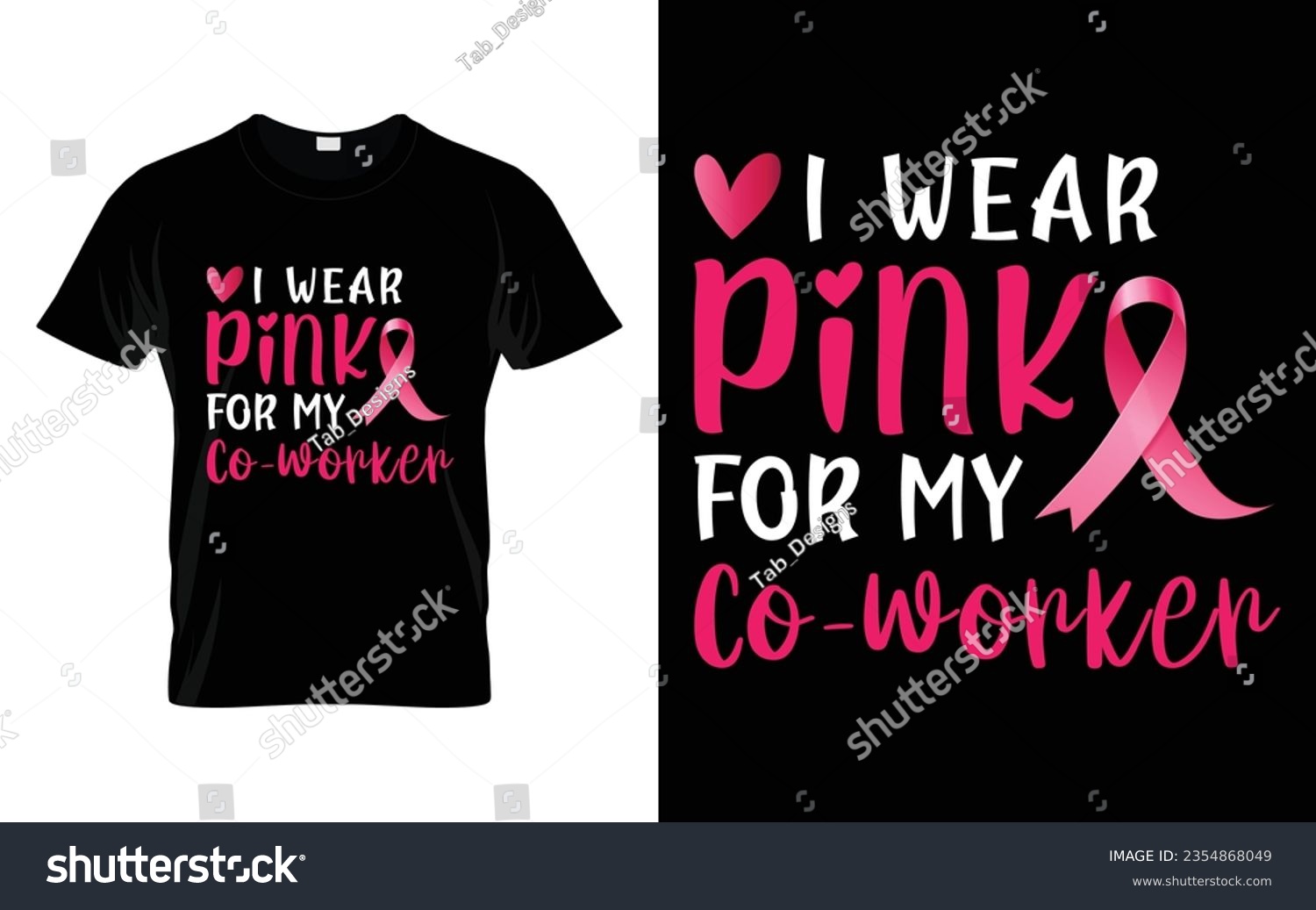 SVG of I wear pink for my Co-worker pink ribbon Breast Cancer Awareness Month T shirt Design svg