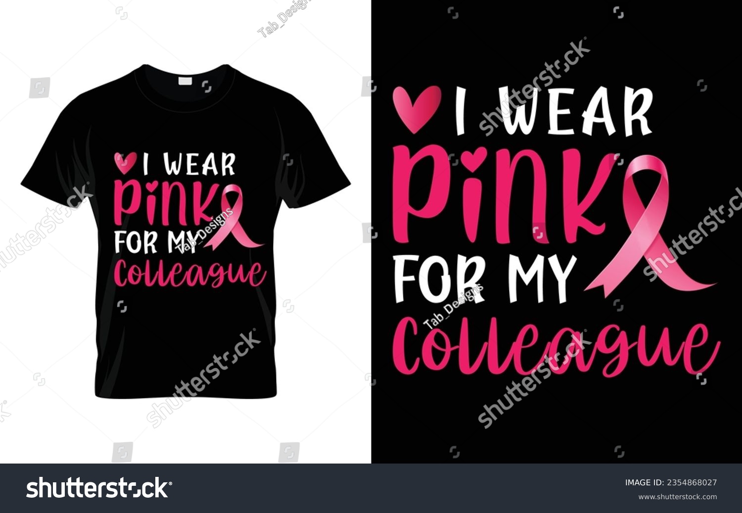 SVG of I wear pink for my Colleague pink ribbon Breast Cancer Awareness Month T shirt Design svg