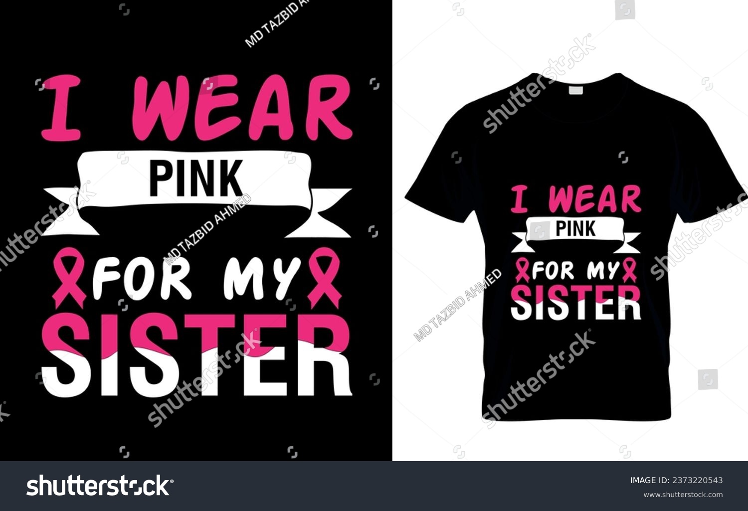 SVG of I wear pink in my memory of my sister ,breast cancer awareness t shirt svg