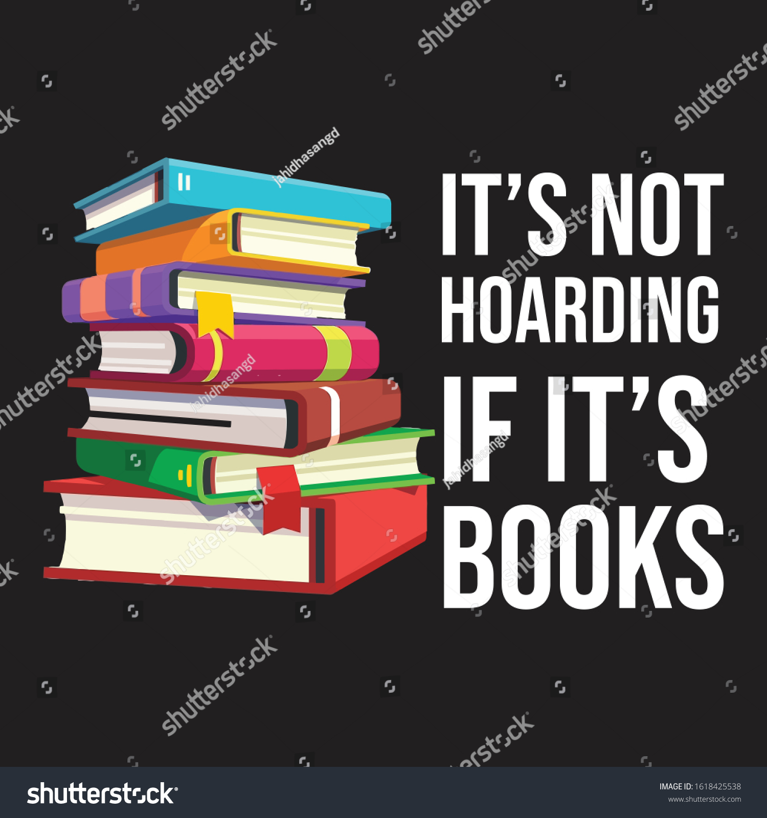 Ias Not Hoarding Books Handwritten Motivational Stock Vector (Royalty ...