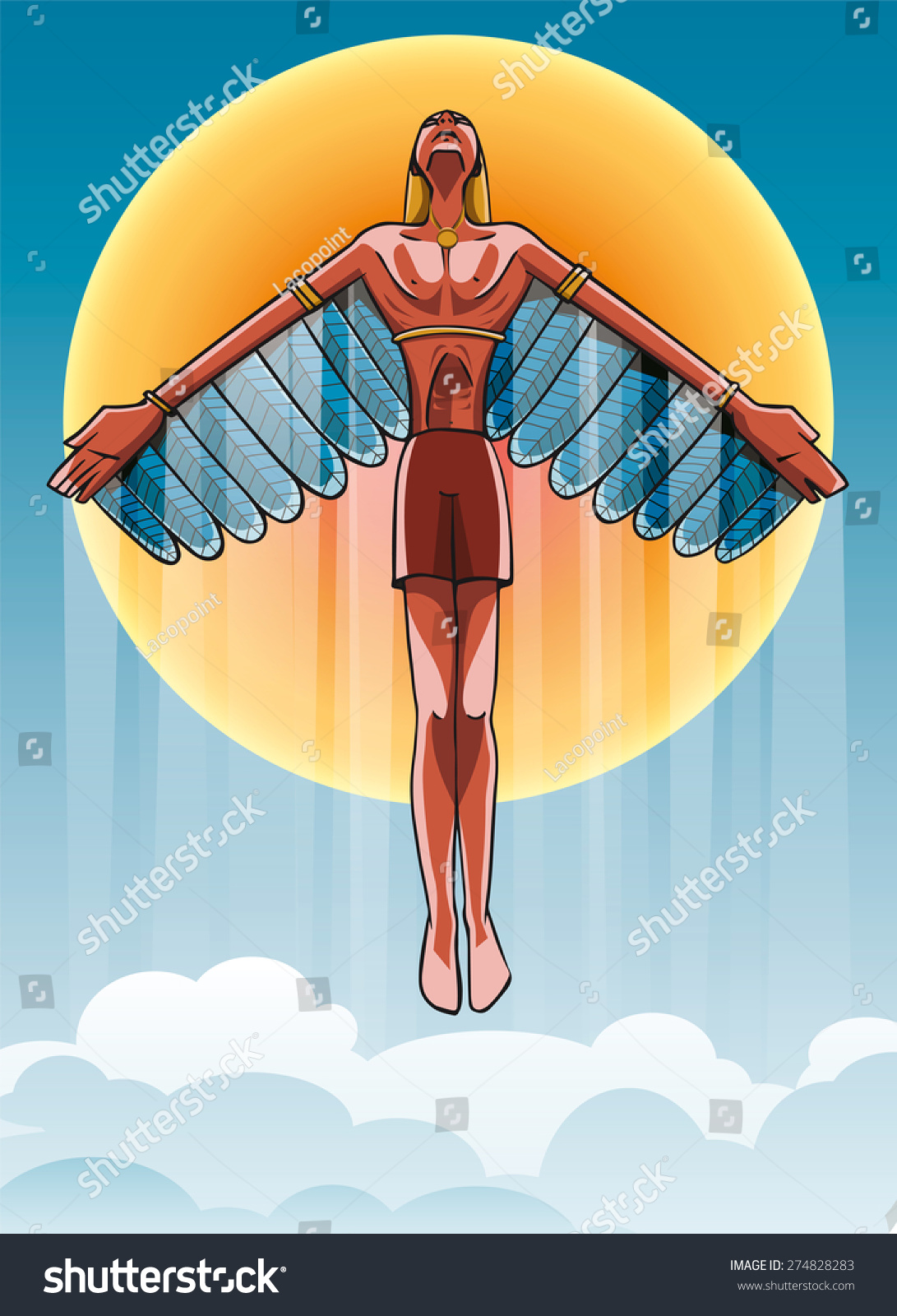 Icarus Flying Into Sun Stock Vector Royalty Free 274