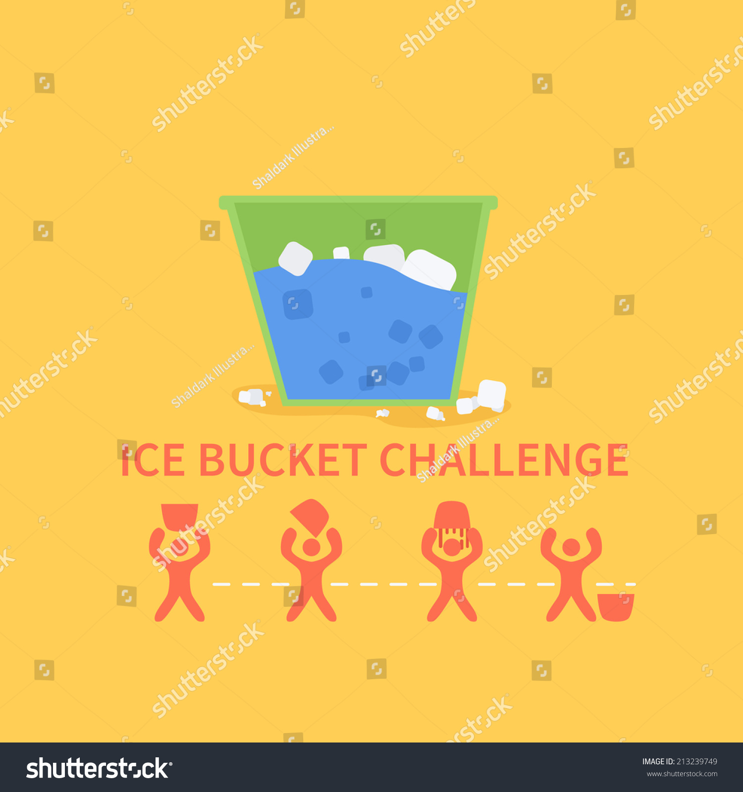 Ice Bucket Challenge Als Vector Illustration Stock Vector (Royalty Free) 213239749