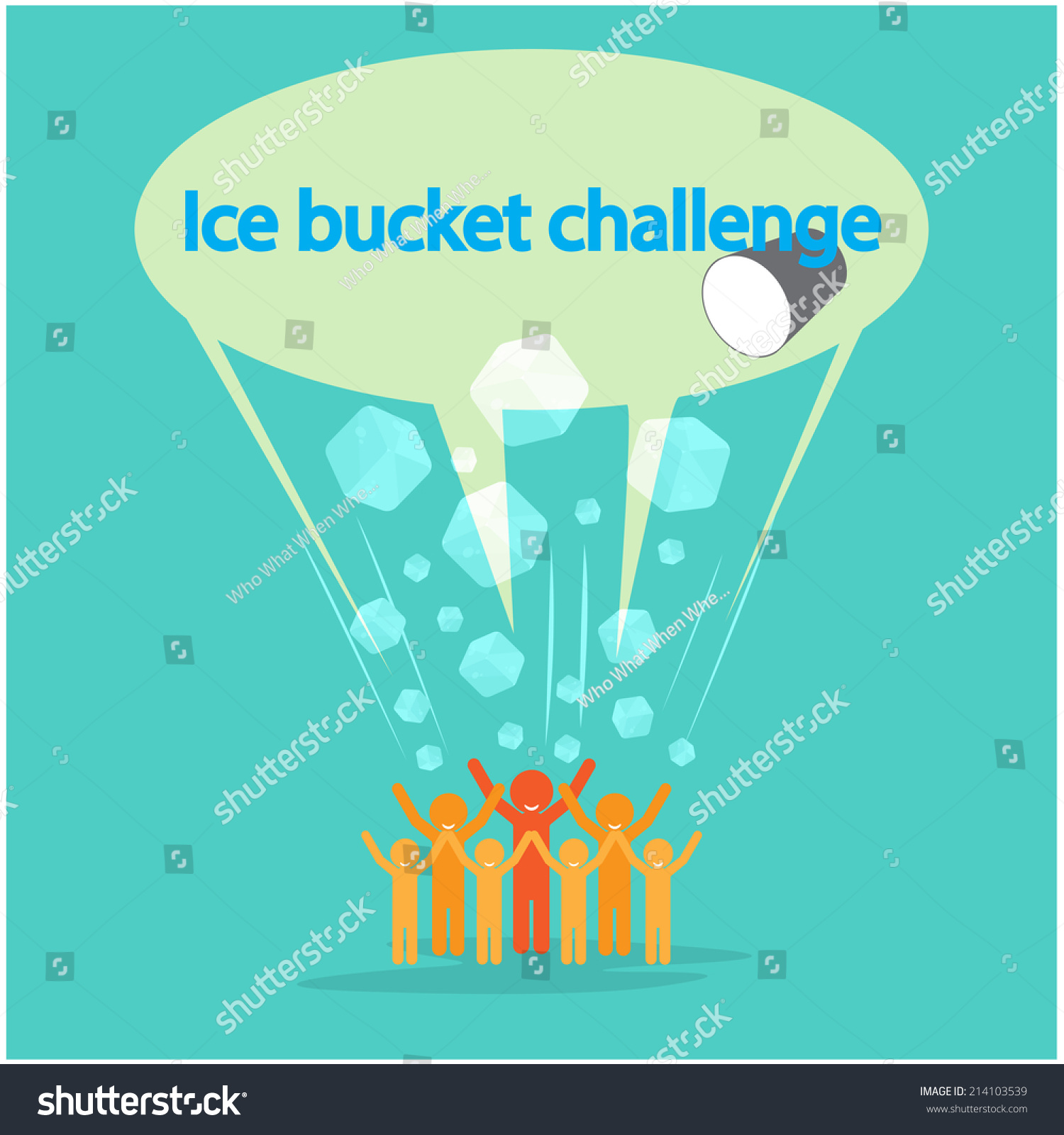 Ice Bucket Challenge Concept Vector Illustration เวกเตอร์สต็อก (ปลอดค่าลิขสิทธิ์) 214103539