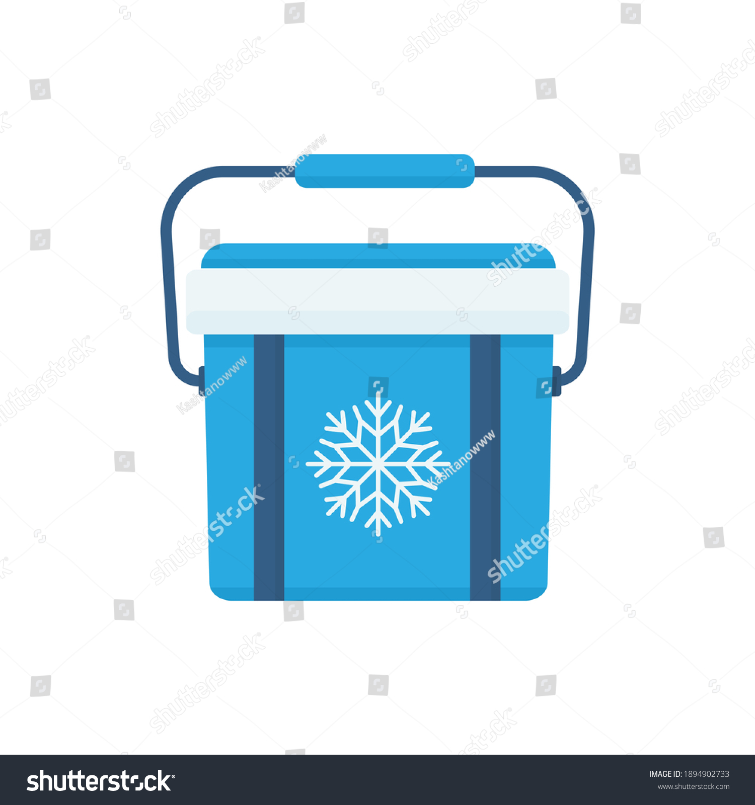 SVG of Ice cooler or freezer box, icon isolated on white background. Icebox for picnic, travel, beer, drink and delivery food. Flat design. Vector illustration. svg