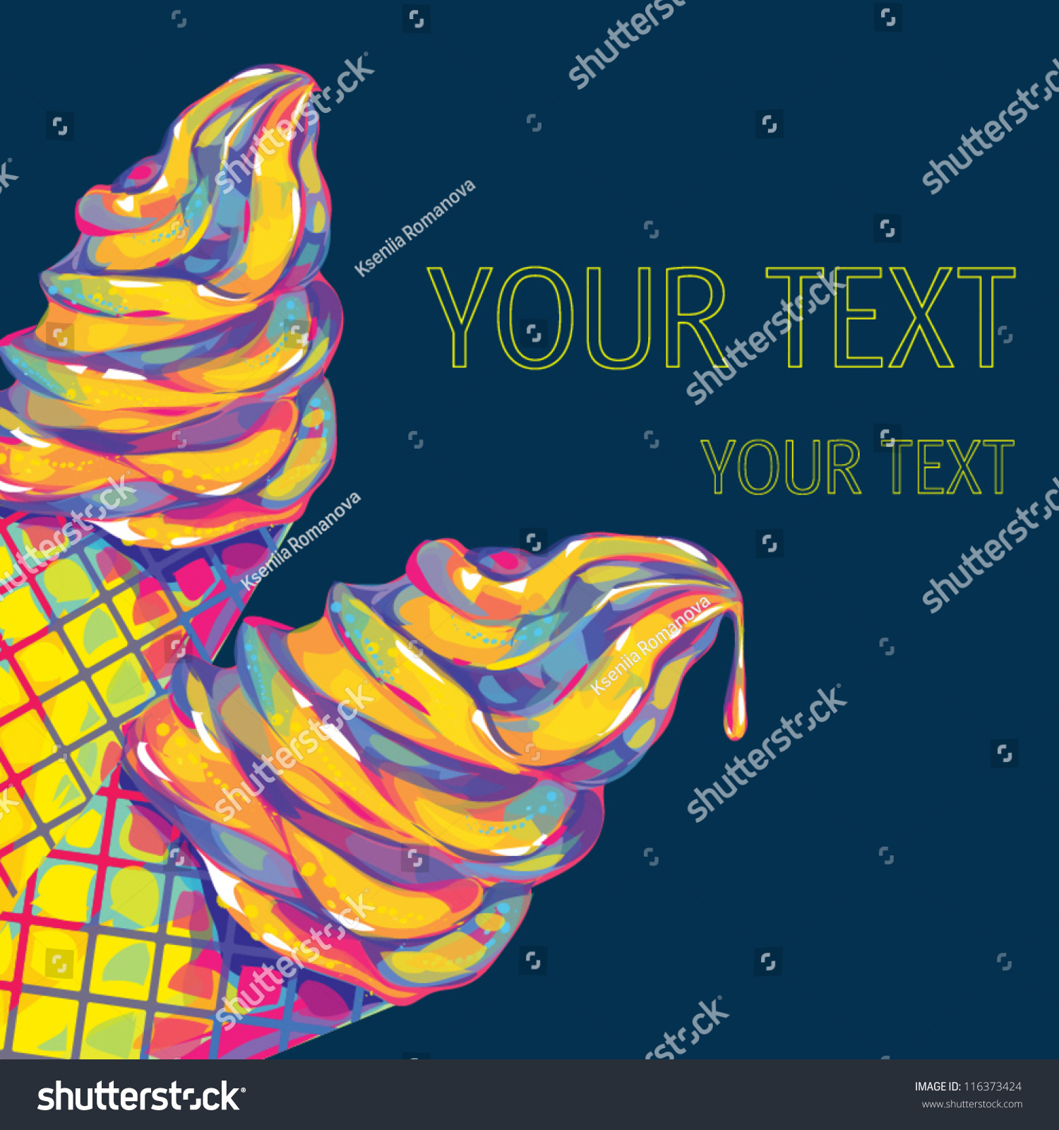 Ice Cream Background Stock Vector Illustration 116373424 : Shutterstock