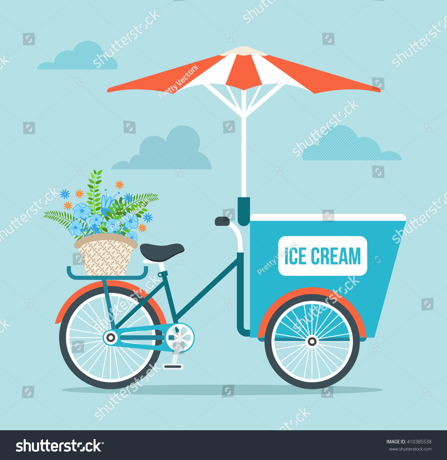 SVG of Ice Cream Bicycle. Vector flat cartoon illustration svg