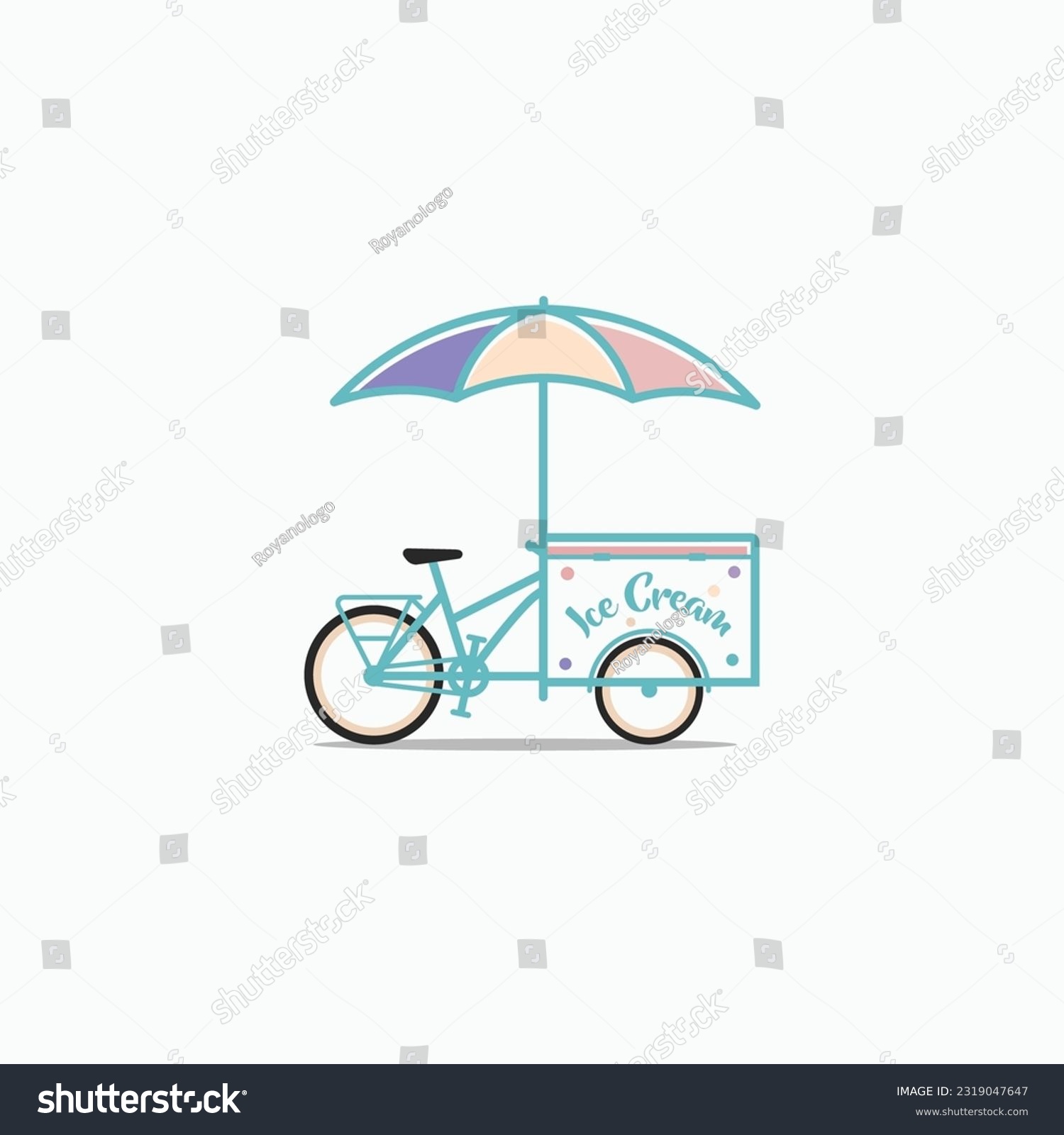 SVG of Ice cream bike cute vector logo, icon illustration. Isolated object on background svg