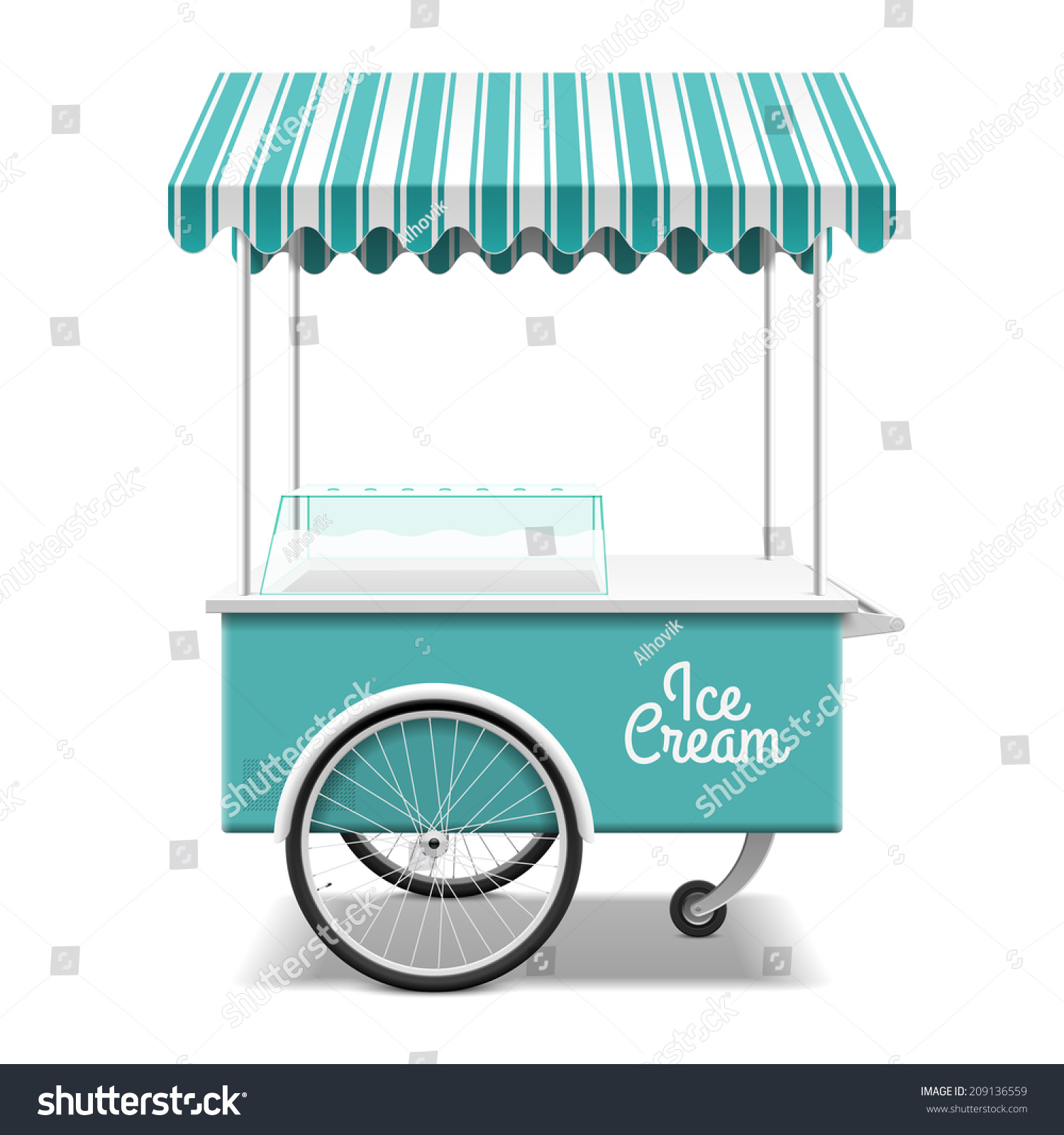 Ice Cream Cart Vector Stock Vector 209136559 Shutterstock