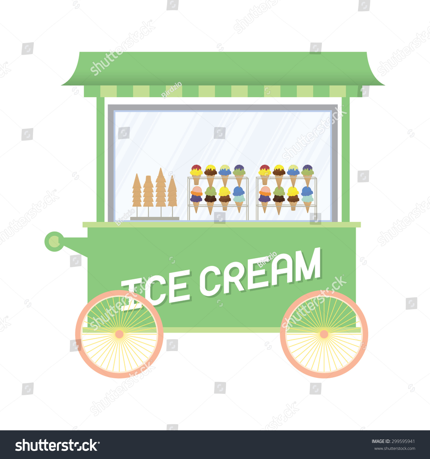 Ice Cream Cart Vector Illustration Stock Vector (Royalty Free ...