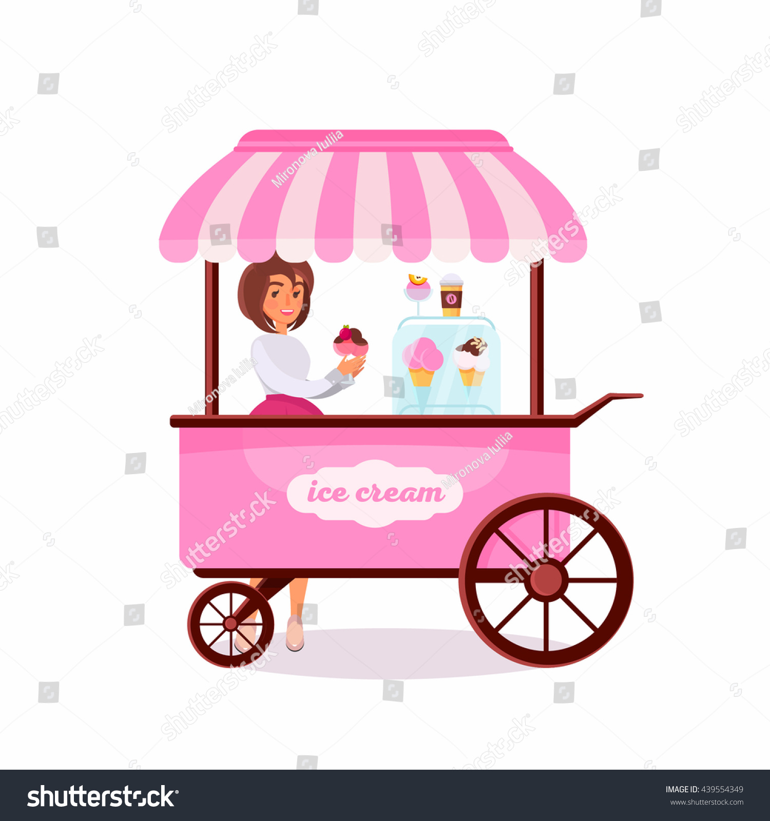 Ice Cream Cartvector Illustration Stock Vector 439554349 - Shutterstock