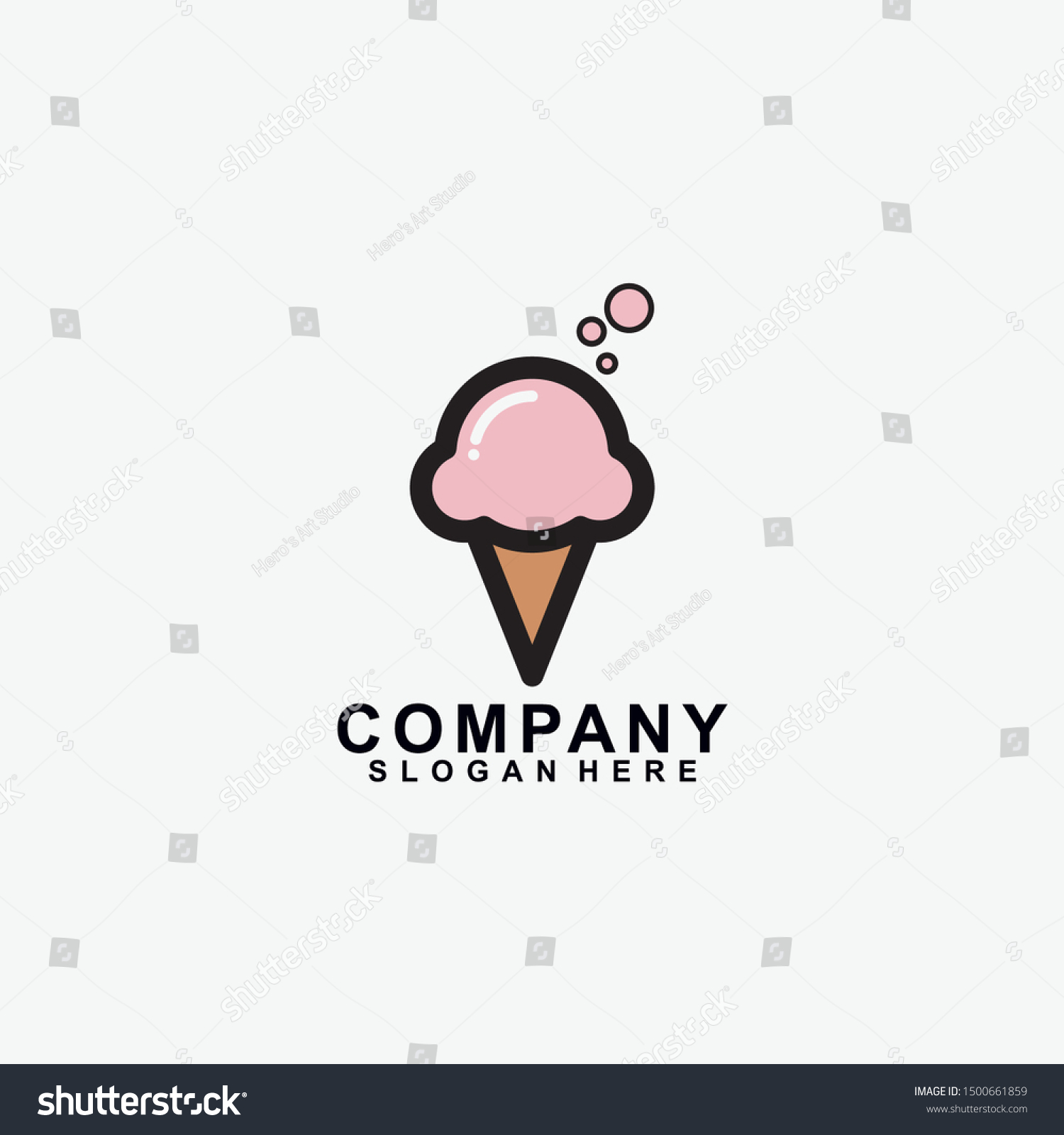 Ice Cream Cone Logo Design Modern Stock Vector (Royalty Free) 1500661859