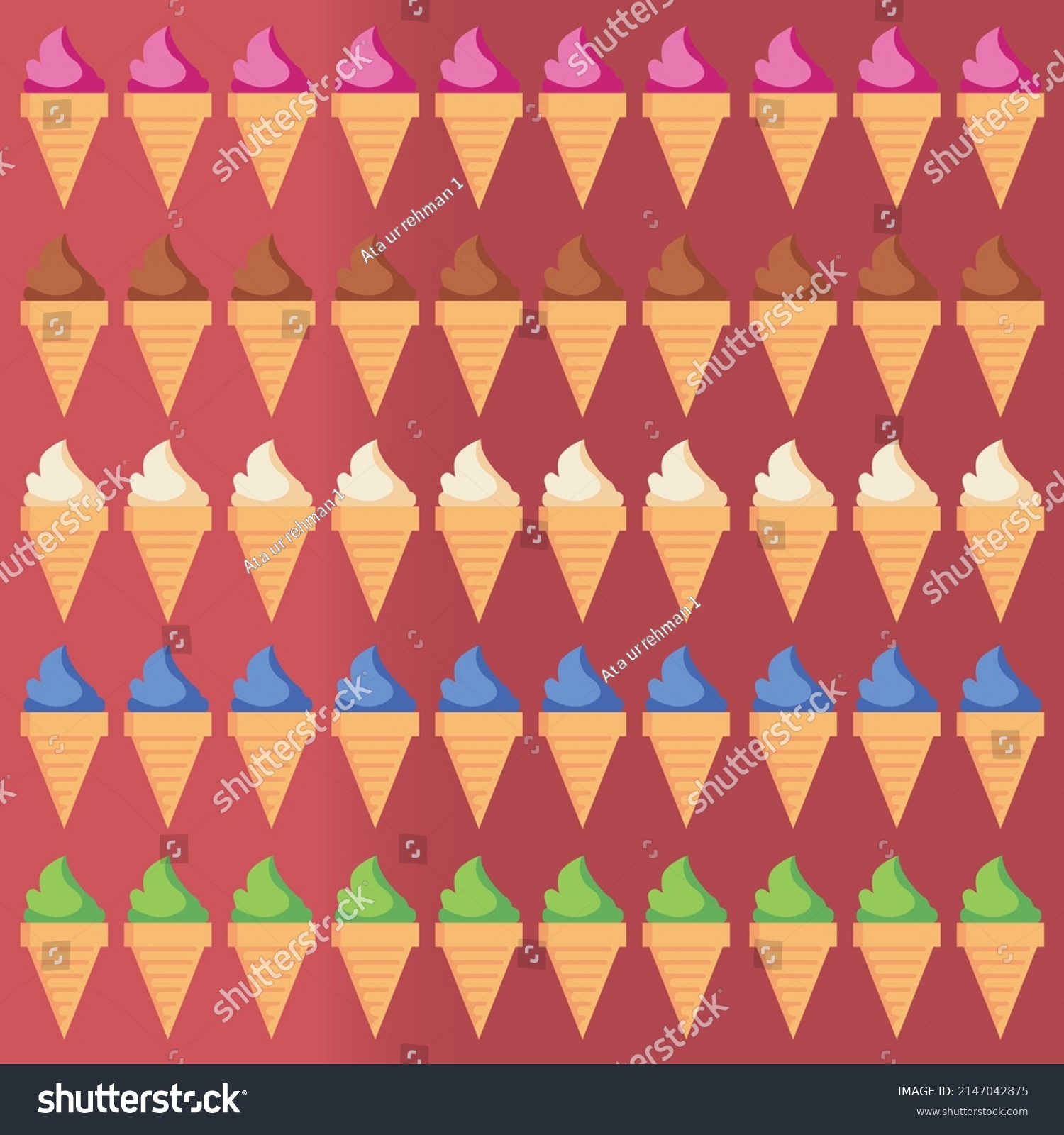 Ice Cream Cone Pattern Design Ice Stock Vector Royalty Free