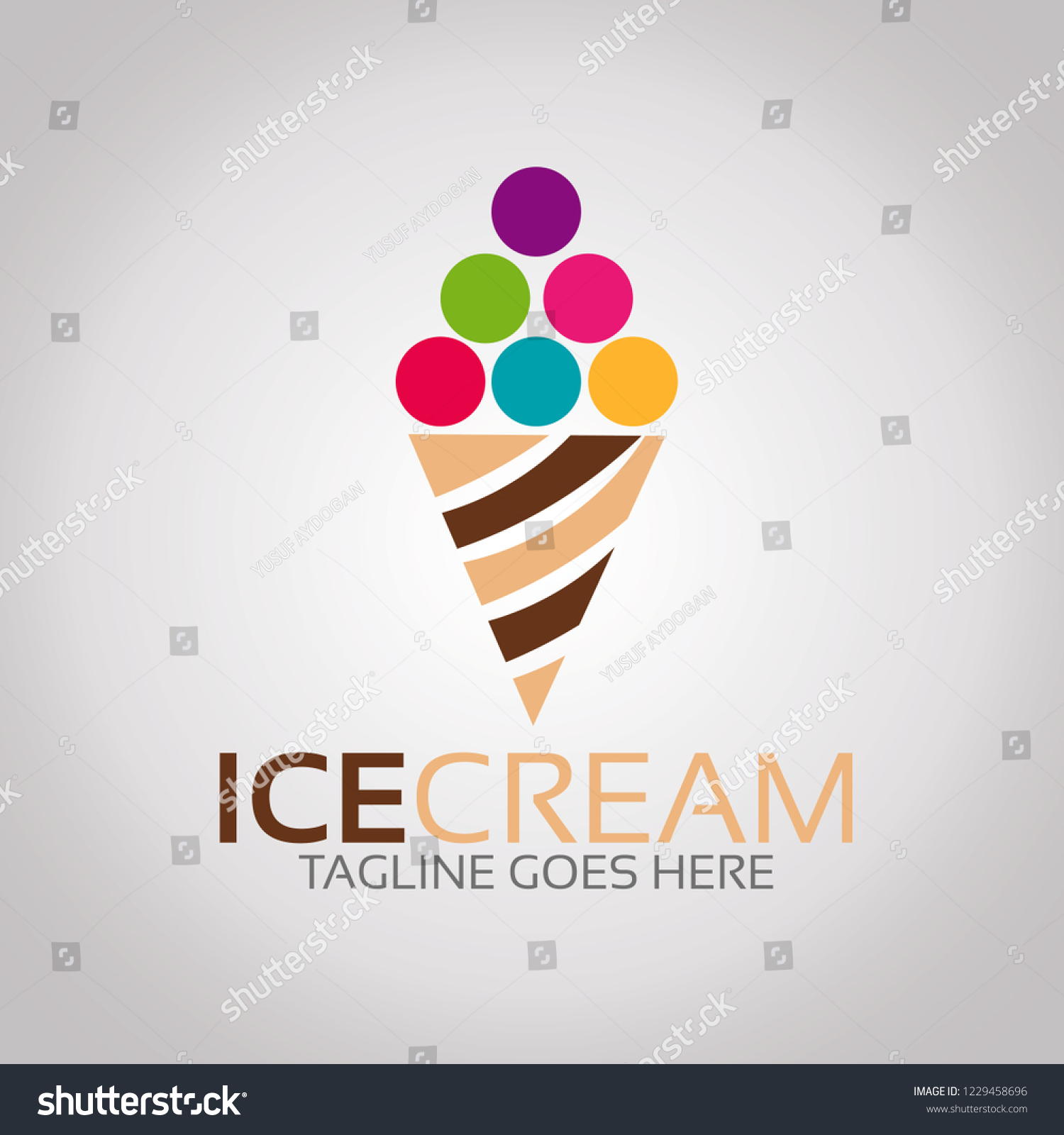 Download Ice Cream Logo Template Stock Vector Royalty Free 1229458696