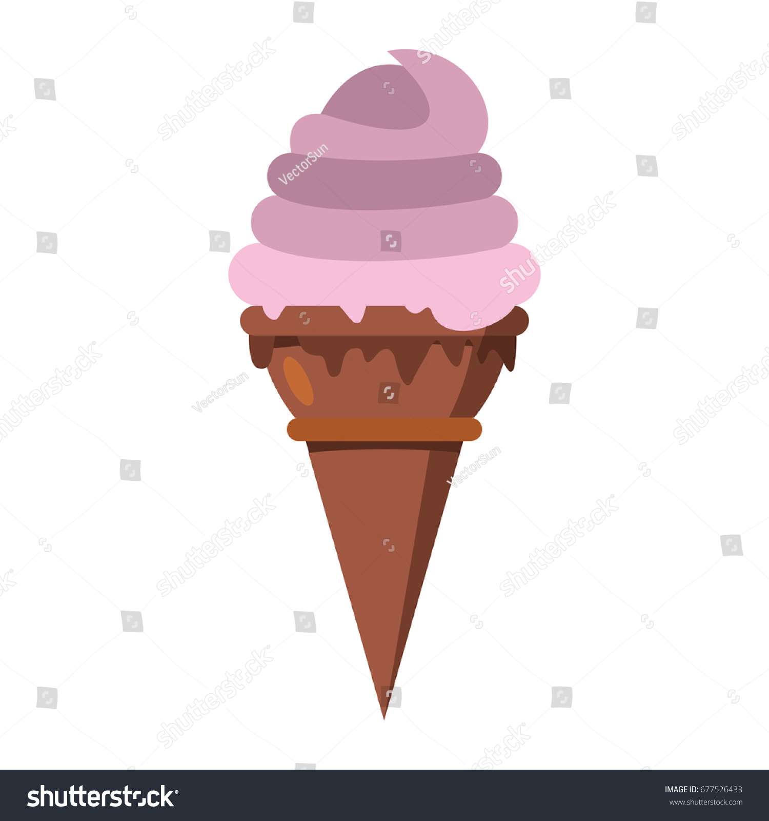 Ice Cream Vanilla Cherry Chocolate Ingredients Stock Vector (royalty 