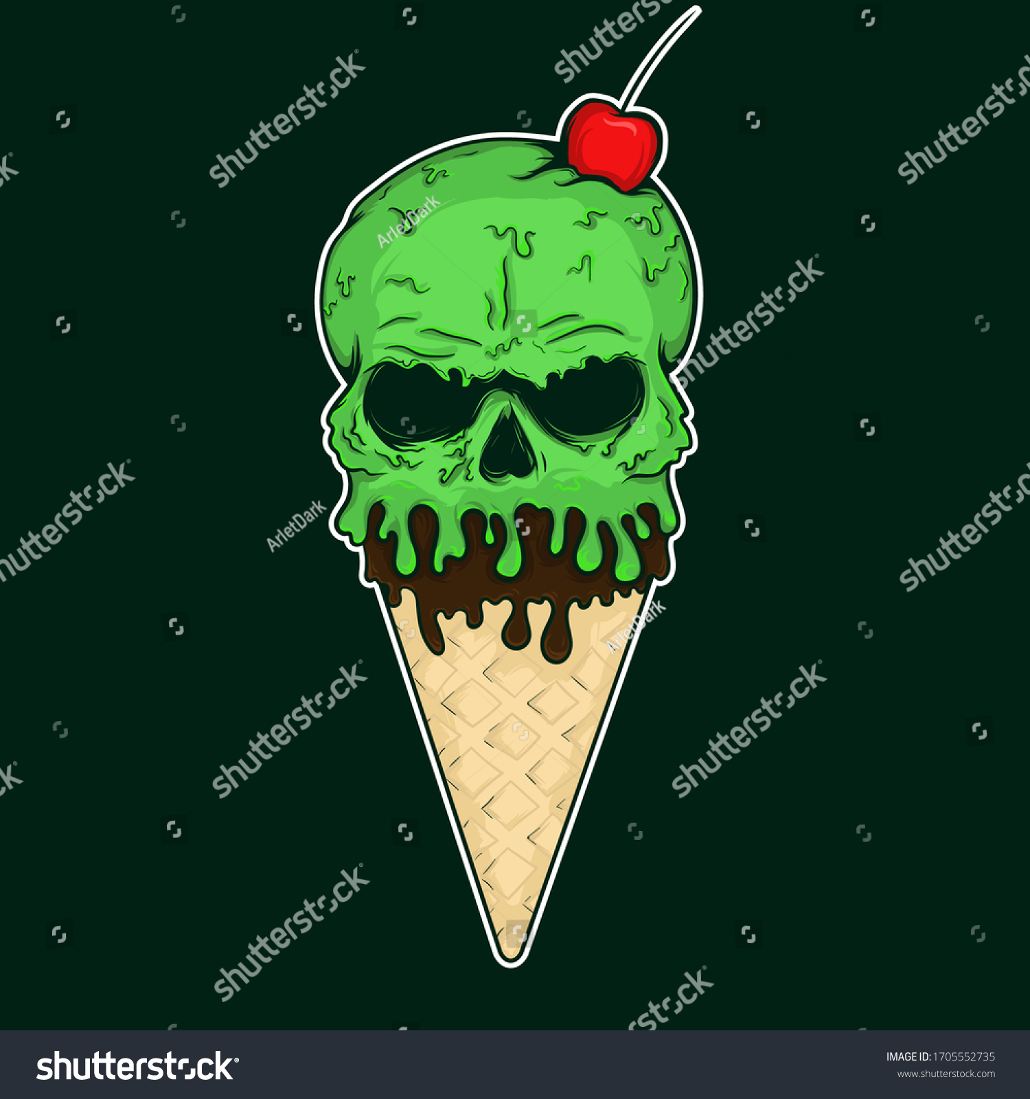 SVG of ice cream skull sweet cruel svg