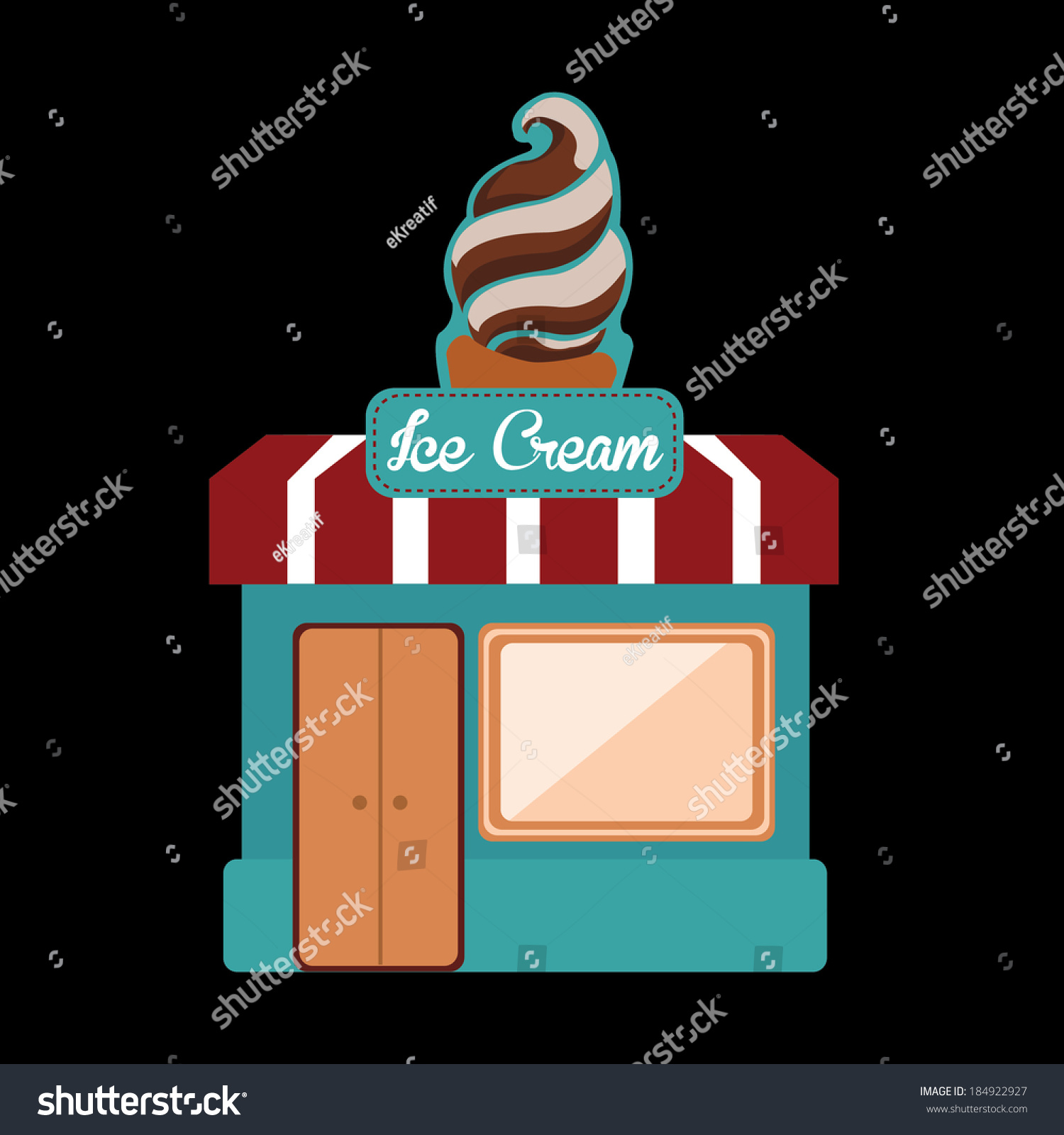 Ice Cream Store Icon Concept Vector Stock Vector (Royalty Free ...