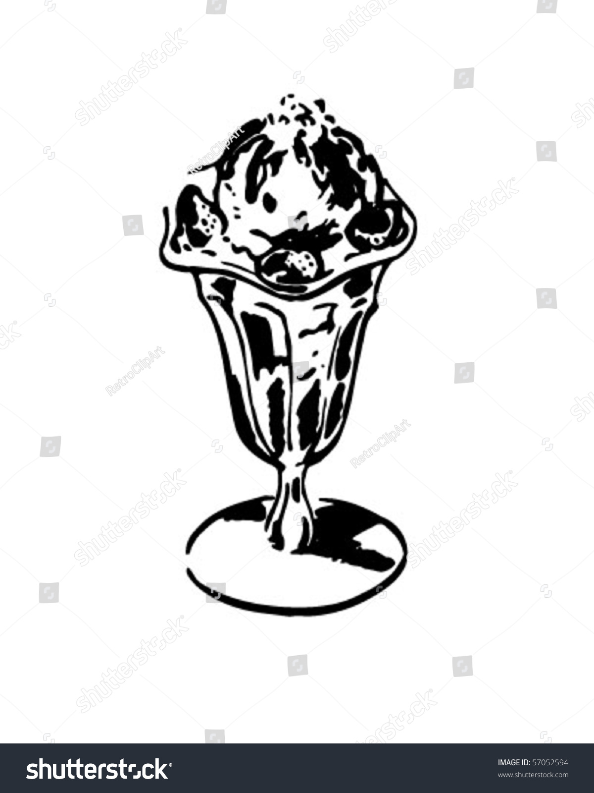 Ice Cream Sundae Retro Clip Art Stock Vector 57052594 ...