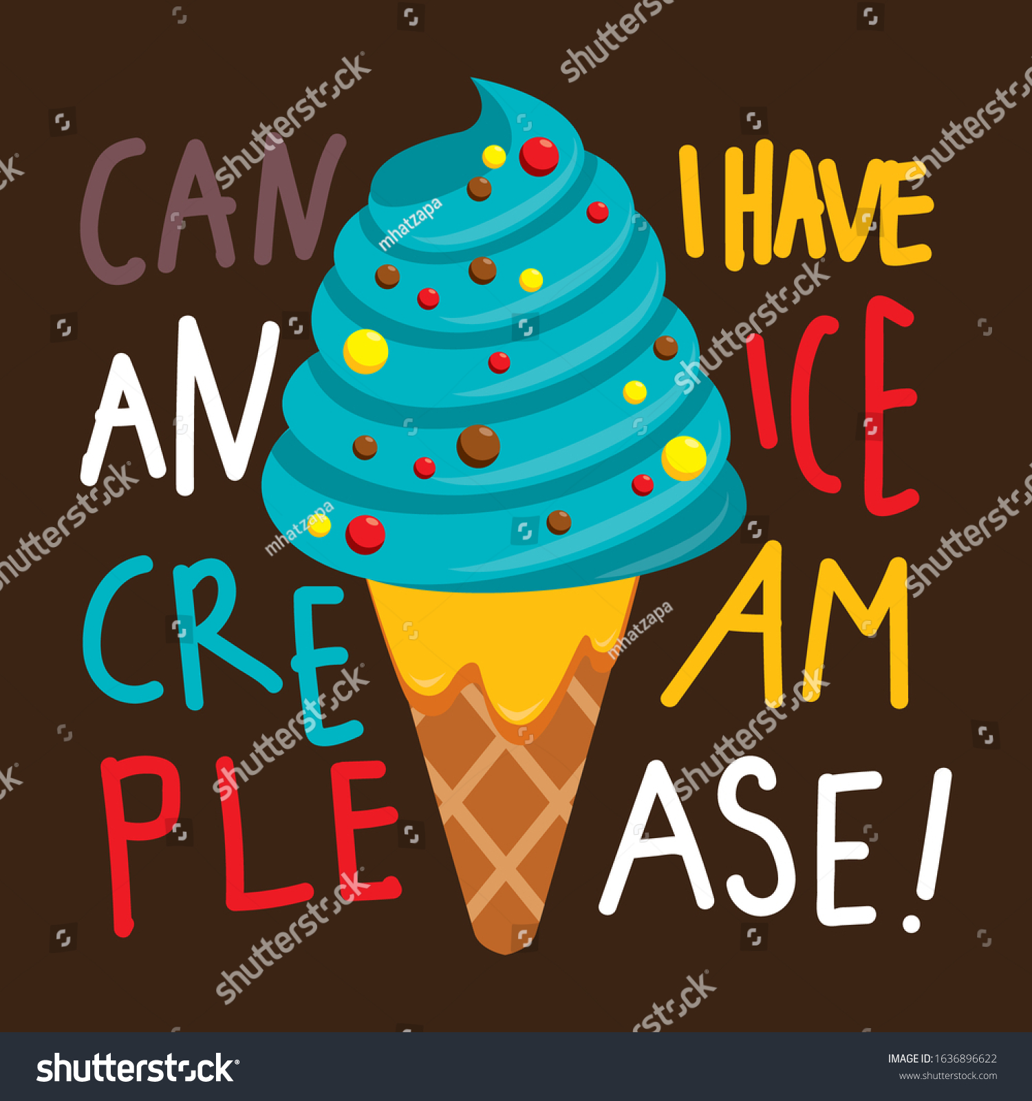 Ice Cream Quotes Vector Illustration Can Stock Vector Royalty Free 1636896622 