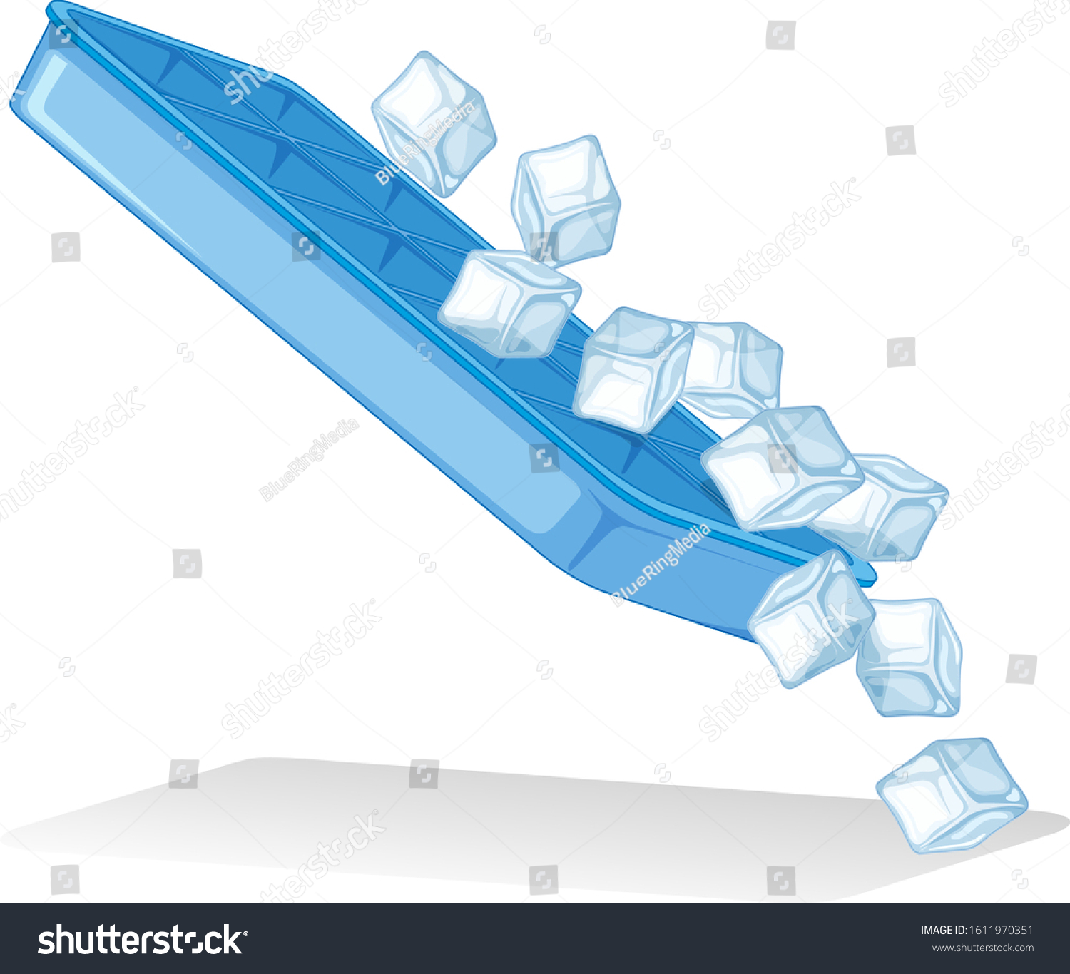 SVG of Ice cubes from ice tray on white background illustration svg