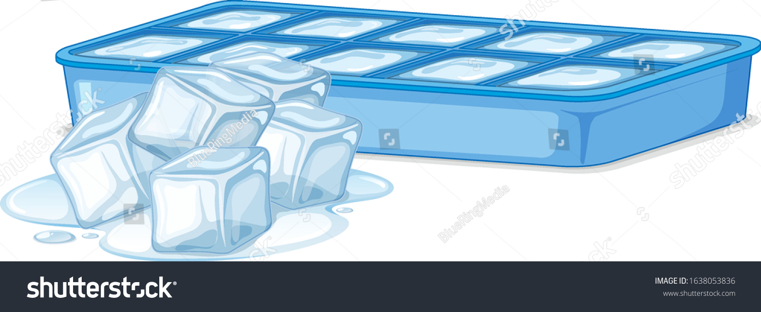 SVG of Ice cubes in ice box on white background illustration svg