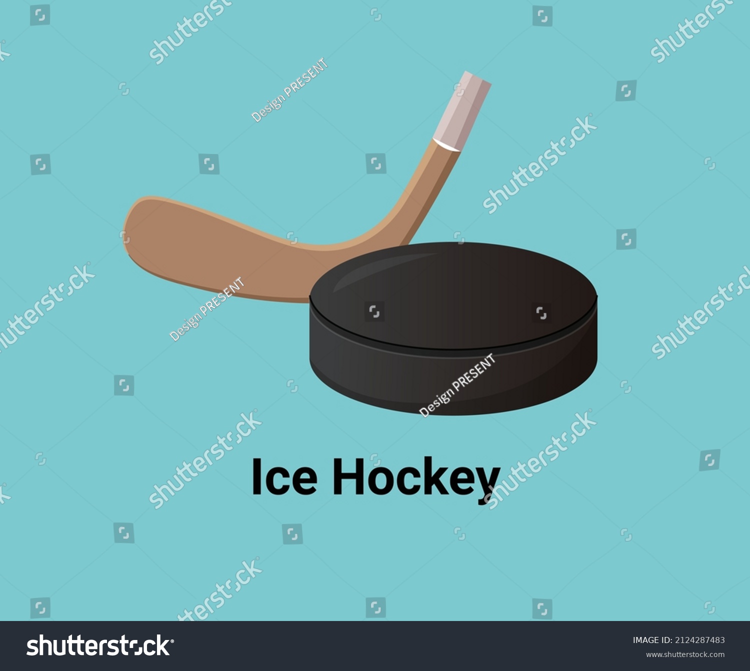 Ice Hockey Illustration Set Puck Sport Stock Vector (Royalty Free ...