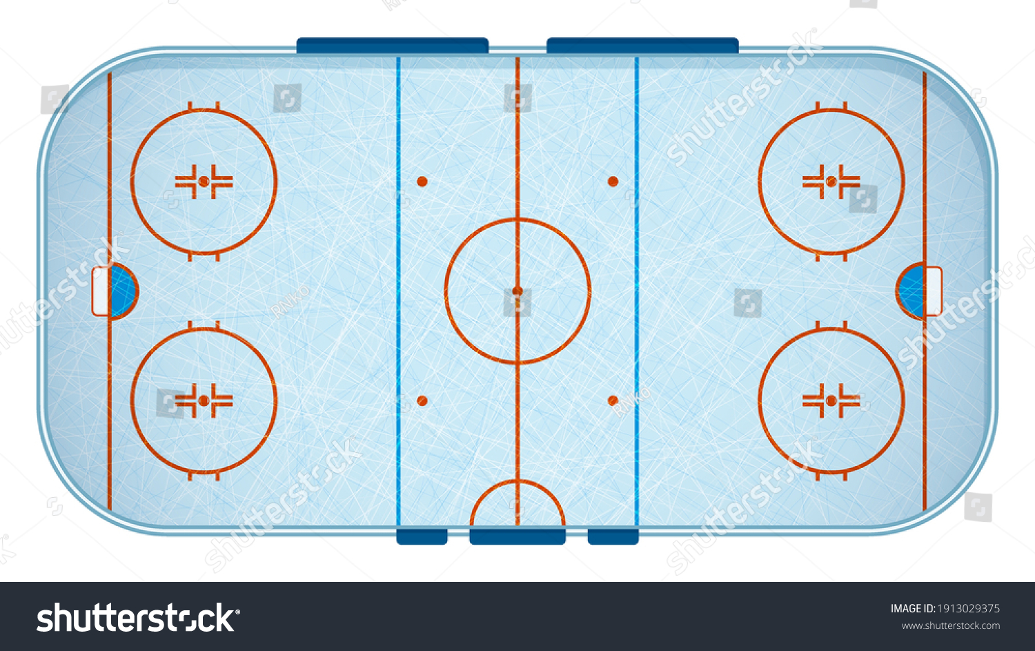 Ice Hockey Sports Rink Markings Lines Stock Vector (Royalty Free
