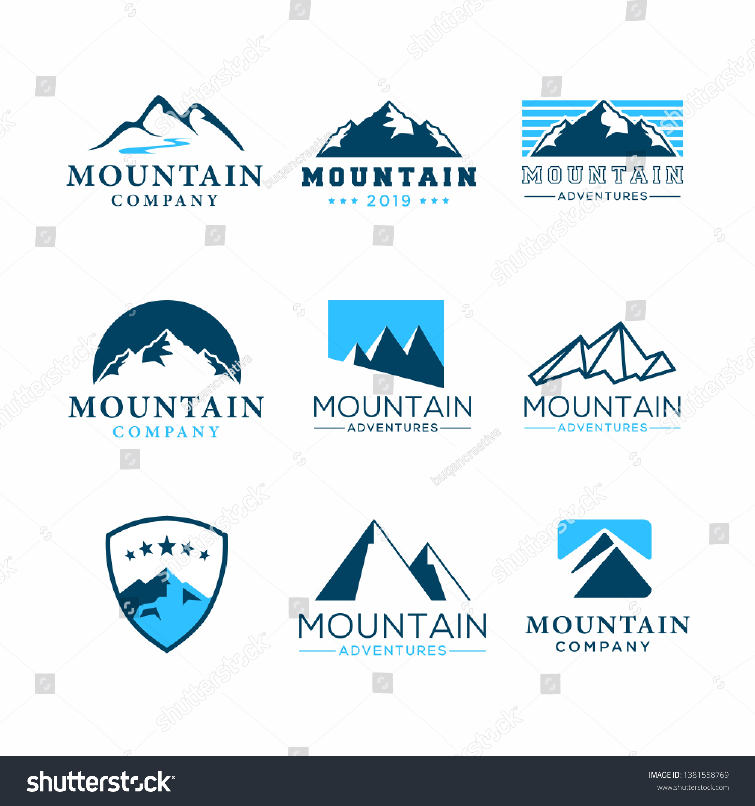 Ice Mountain Logo Design Inspiration Stock Vector (Royalty Free) 1381558769