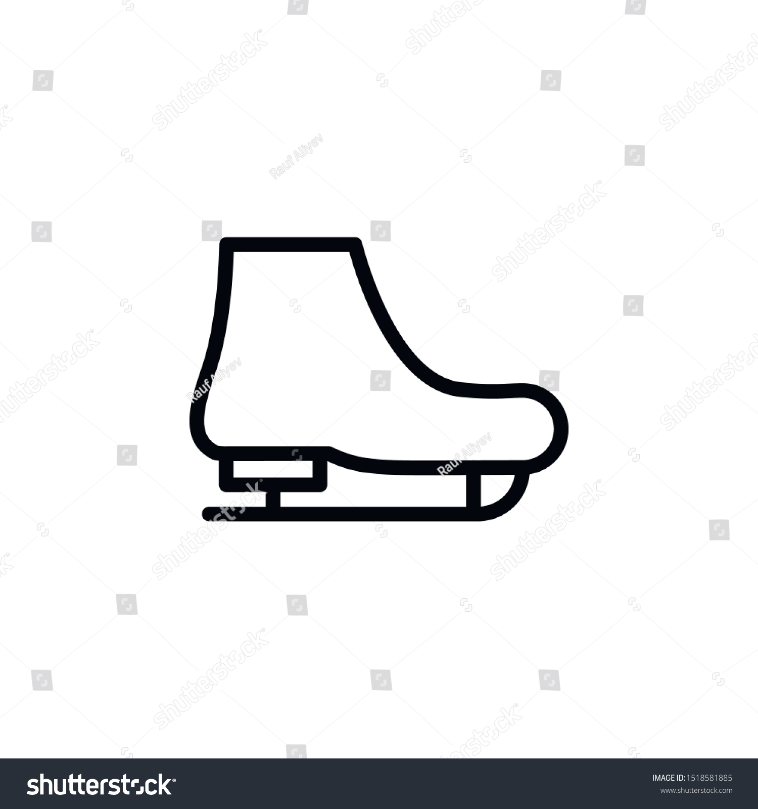 Ice Skate Winter Traveling Icon Element Stock Vector Royalty Free