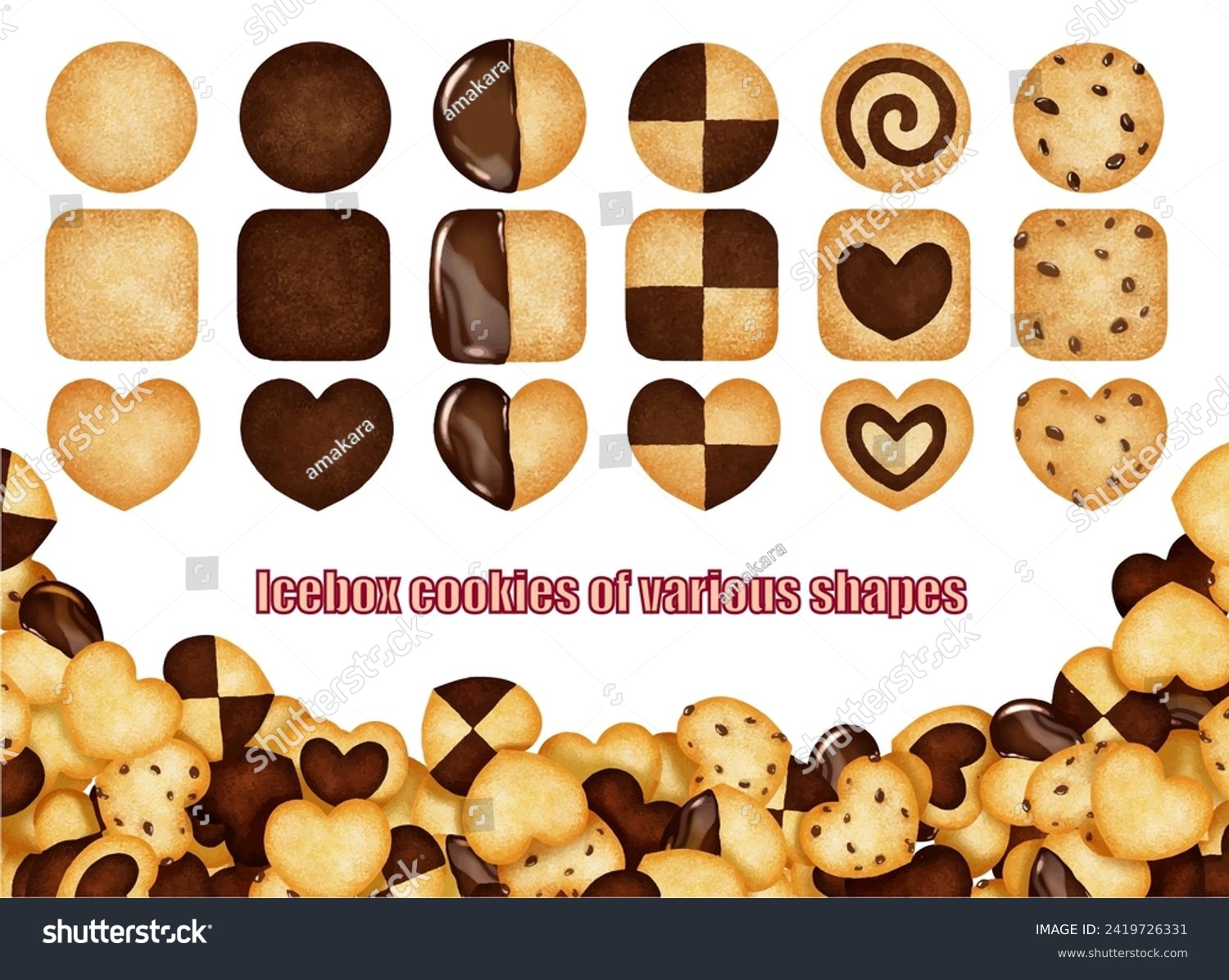 SVG of Icebox cookies of various shapes svg
