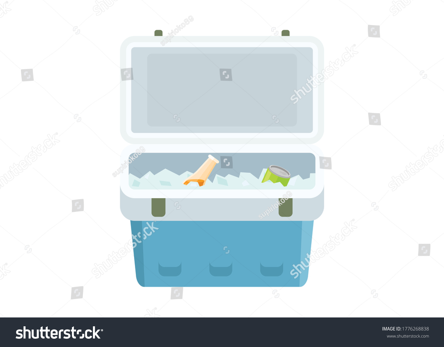 SVG of Icebox with soft drinks. Simple flat illustration svg