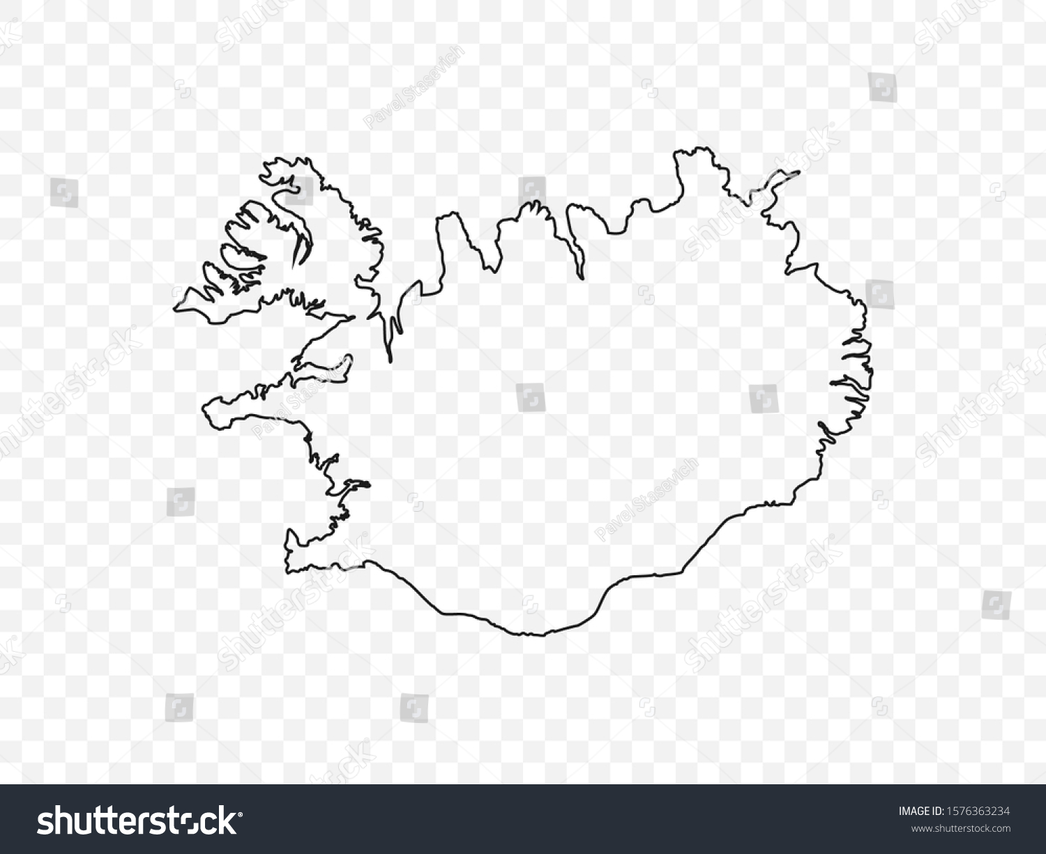 3 355 Iceland Map Outline Images Stock Photos Vectors Shutterstock   Stock Vector Iceland Map On Transparent Background Vector Illustration 1576363234 